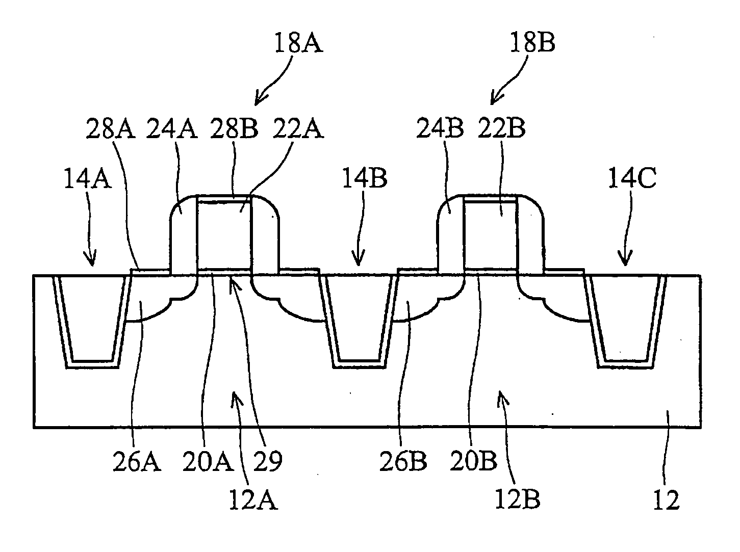 High performance strained channel mosfets by coupled stress effects