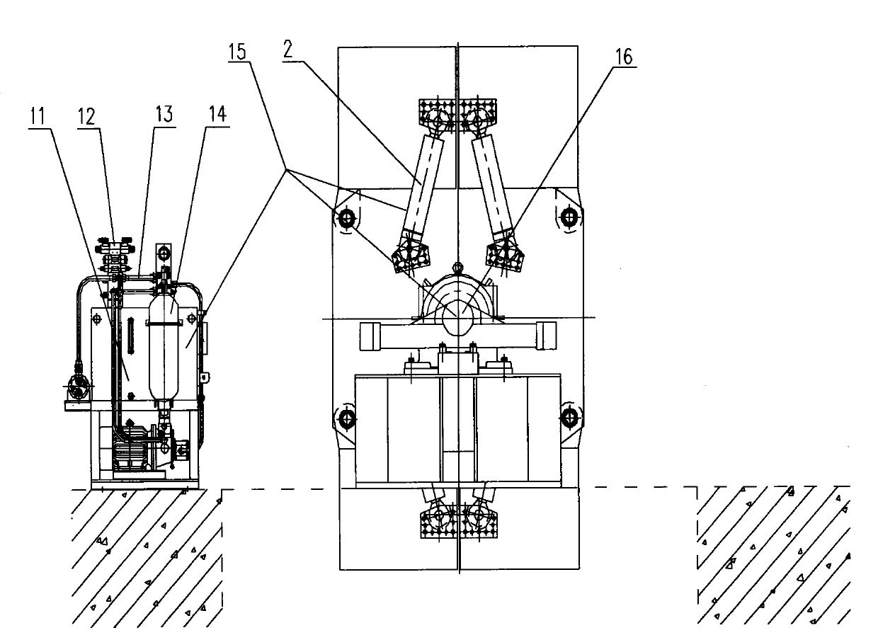 Overturning and discharging device