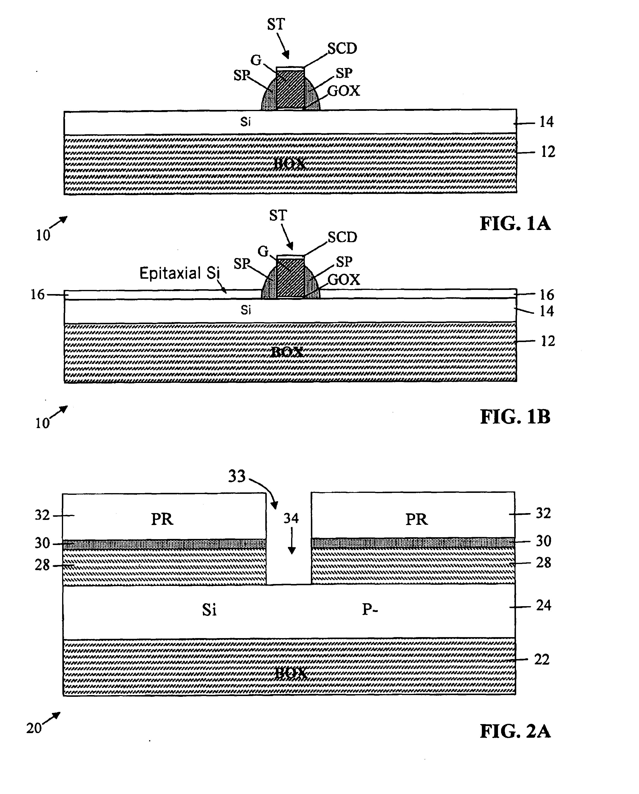 Method of forming an electronic device on a recess in the surface of a thin film of silicon etched to a precise thickness