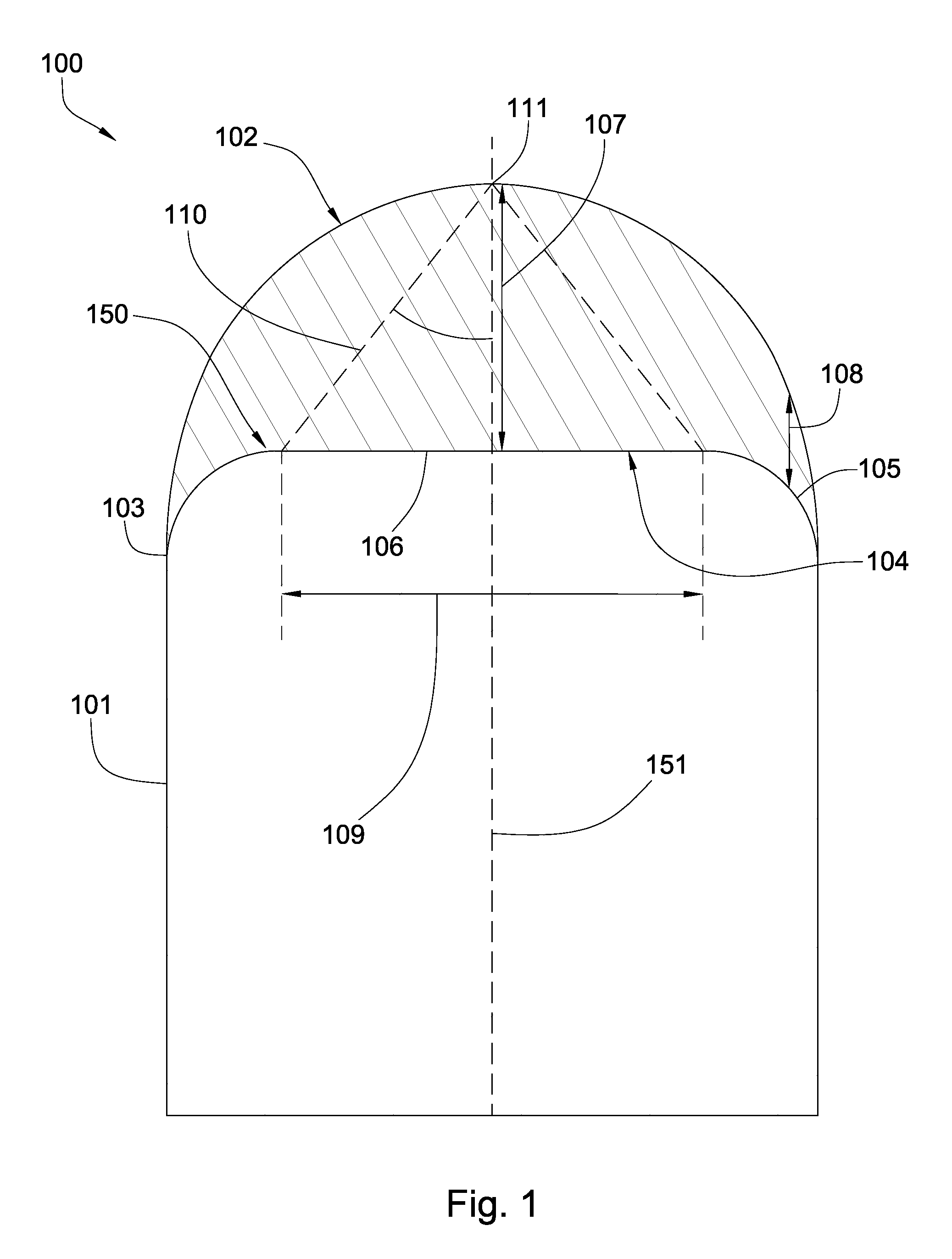 Superhard insert with an interface