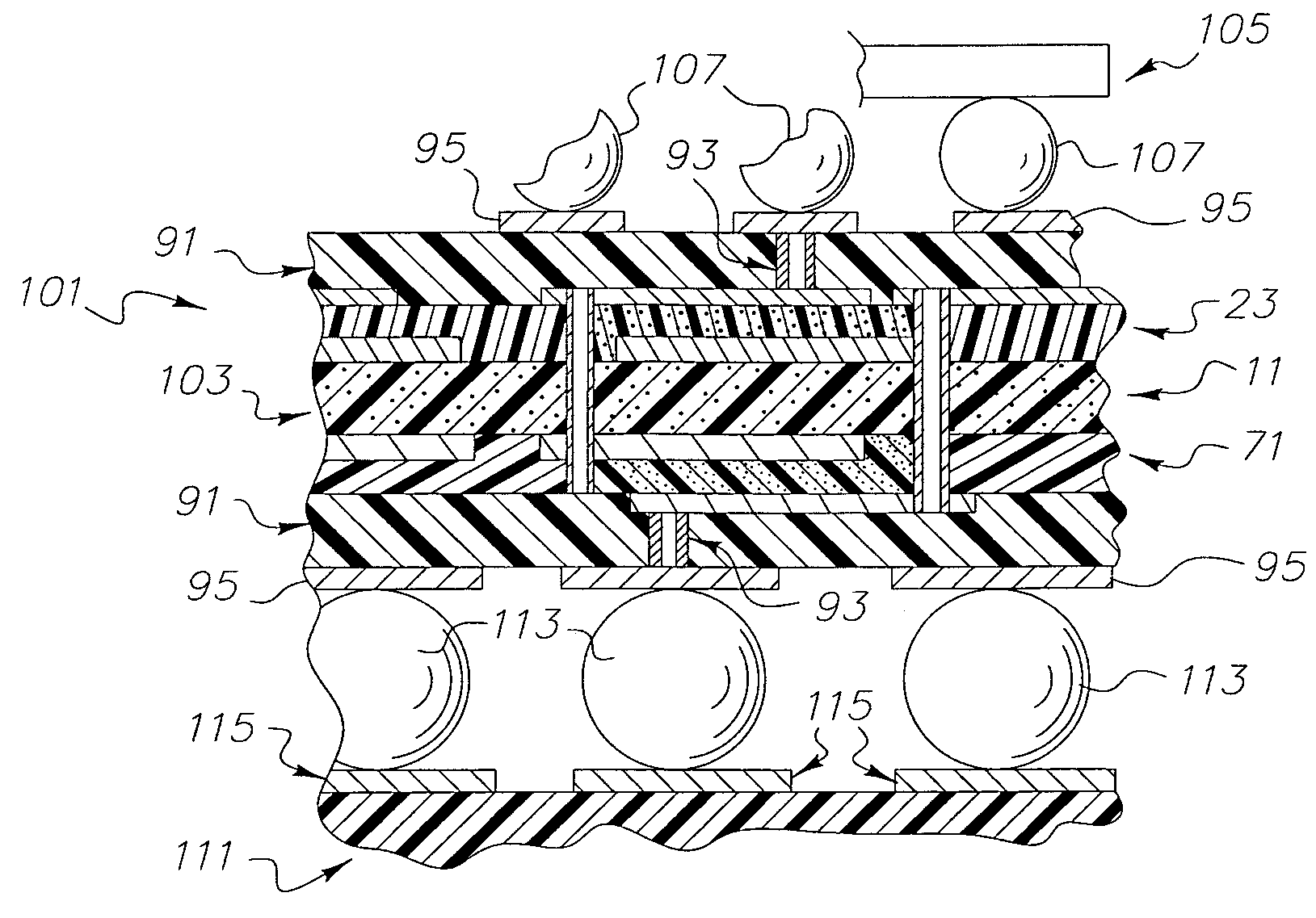 Method of making a capacitive substrate for use as part of a larger circuitized substrate, method of making said circuitized substrate and method of making an information handling system including said circuitized substrate