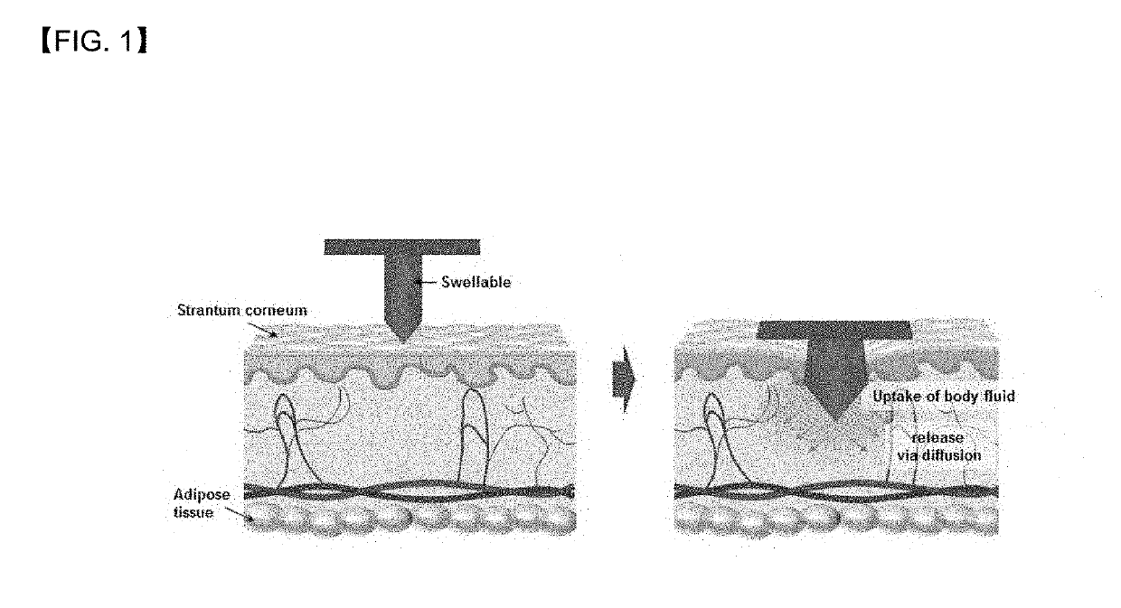 Composition for treating cellulite, and micro-needle including same