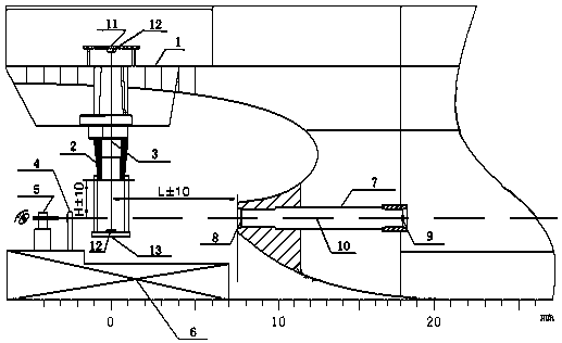 Method for measuring relative positions of propeller and rudder blades of vessel