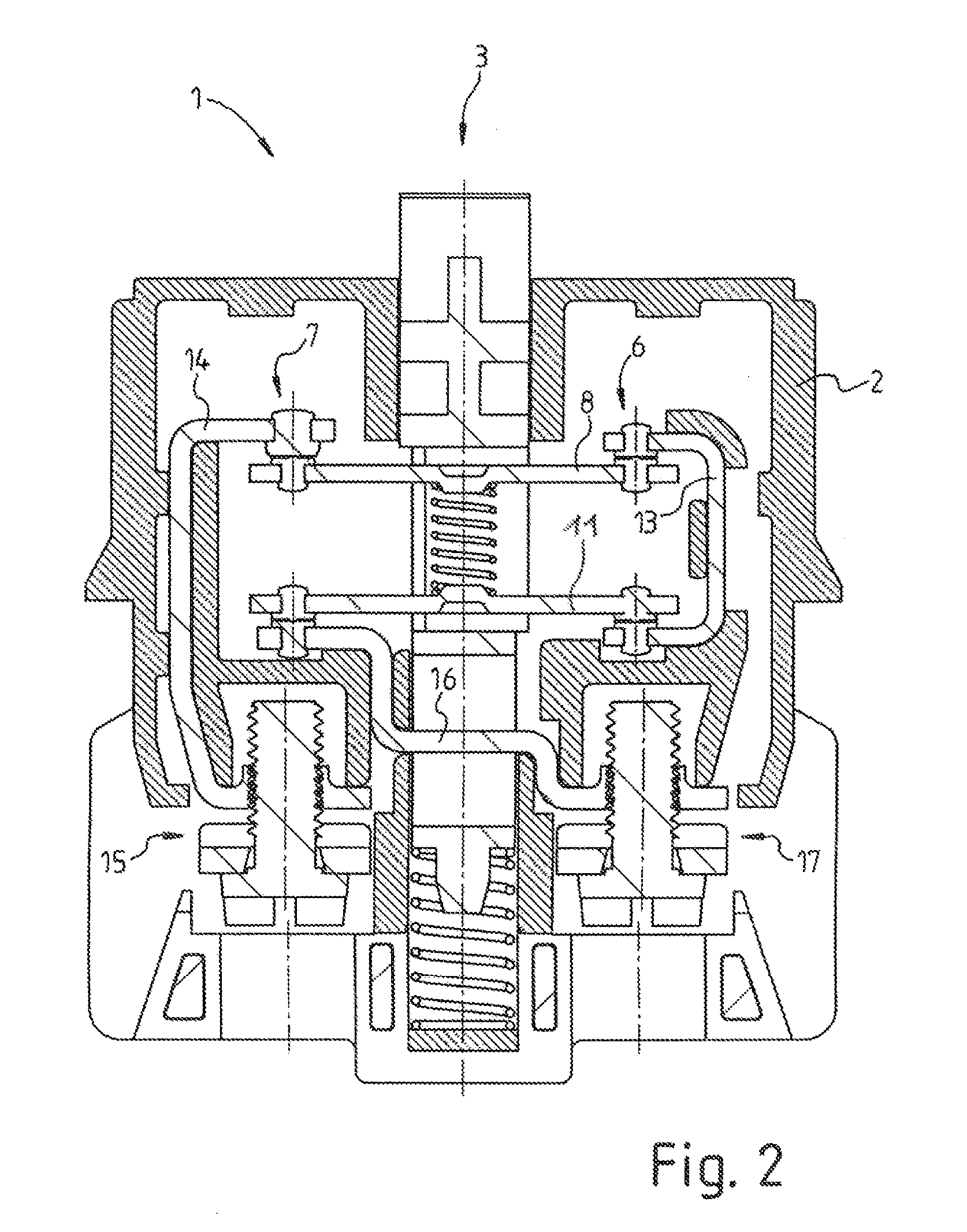 Single-row emergency-stop switch-contact device