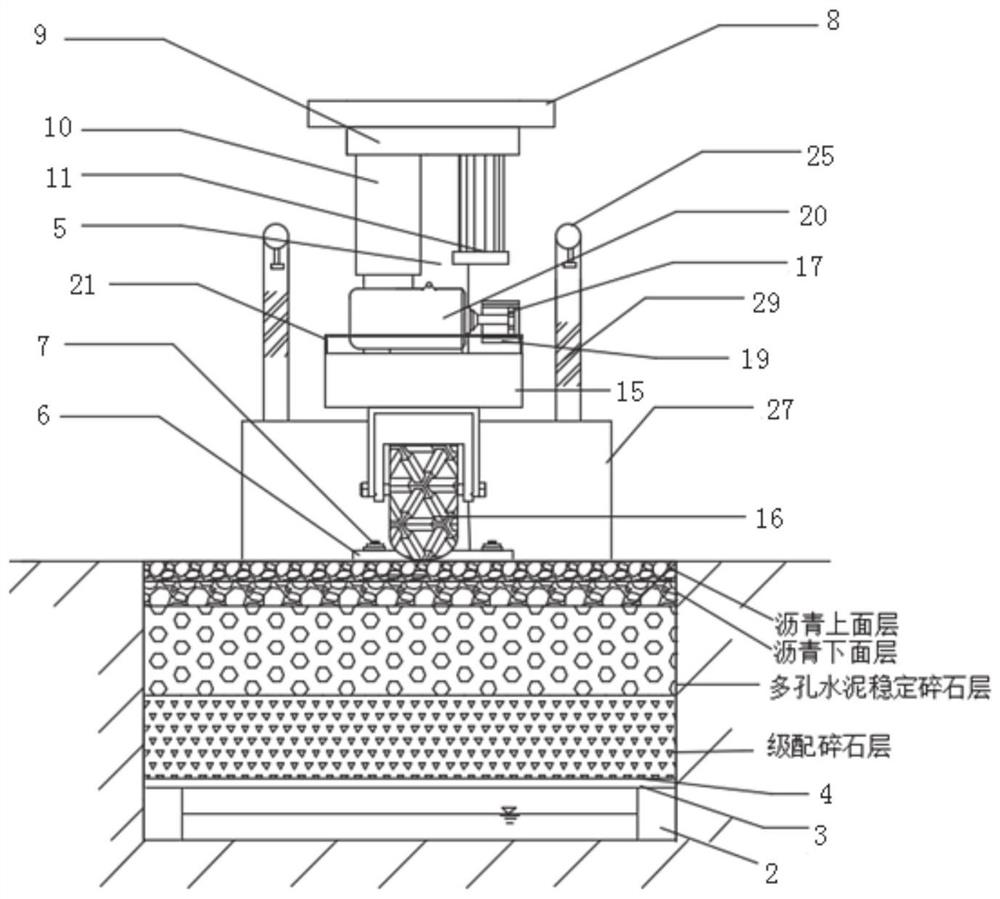 A model test system and method for permeable asphalt pavement permeability attenuation