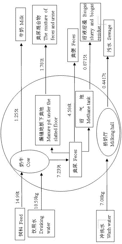 Dairy cow ecological breeding model with combination of farming and animal husbandry