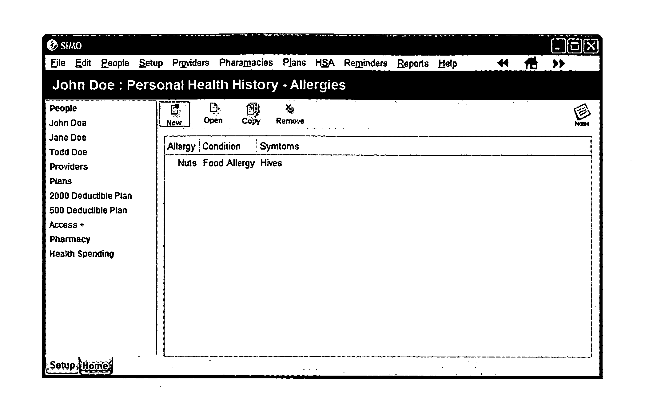 Health benefit plan monitoring system and method