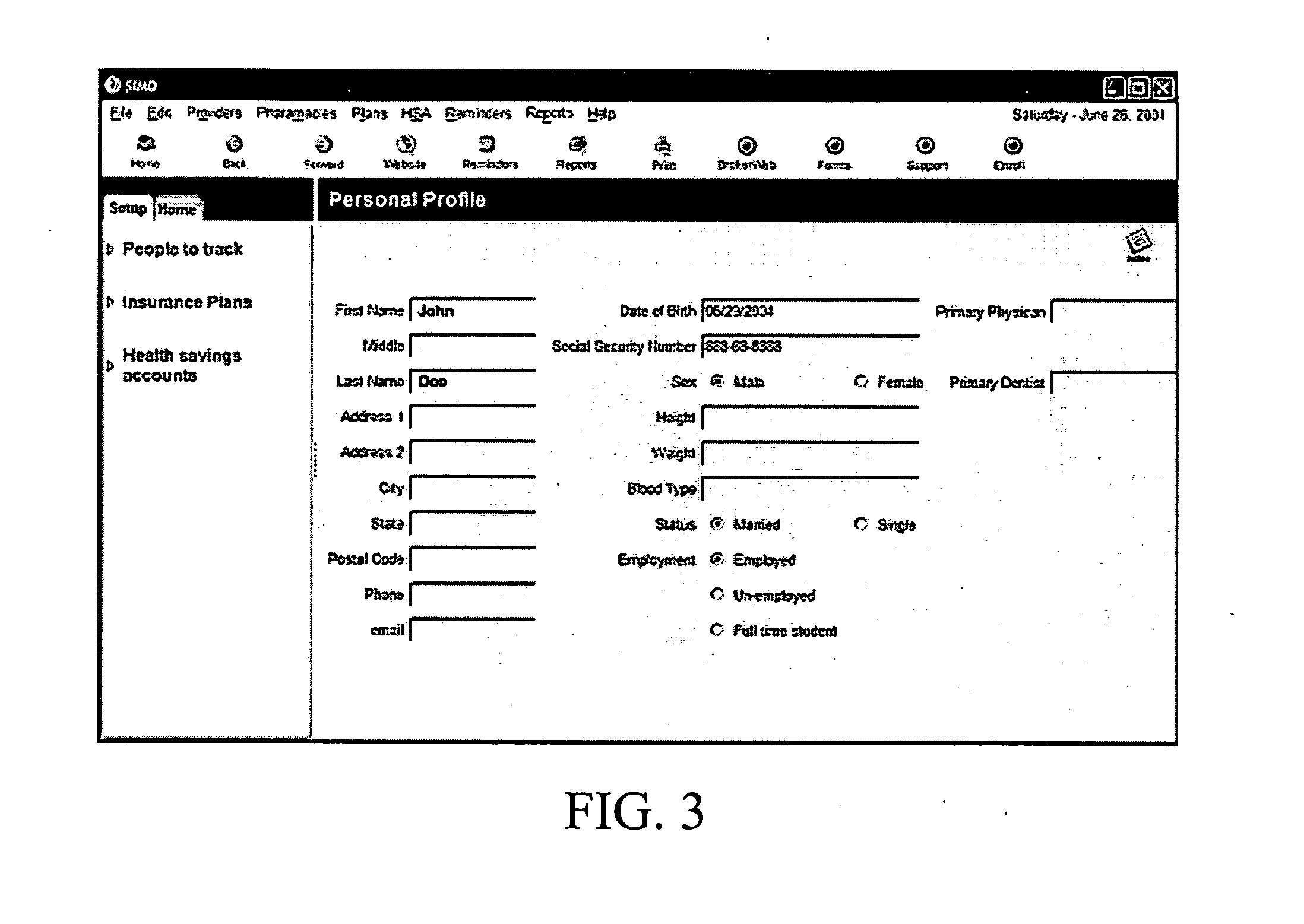 Health benefit plan monitoring system and method