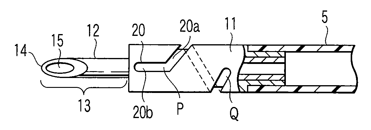 Injection needle apparatus for making injection in tissue in body cavity