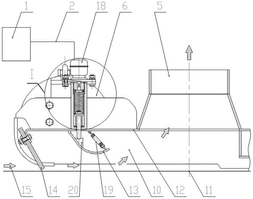 Variable flow area suction nozzle applied to road sweeper