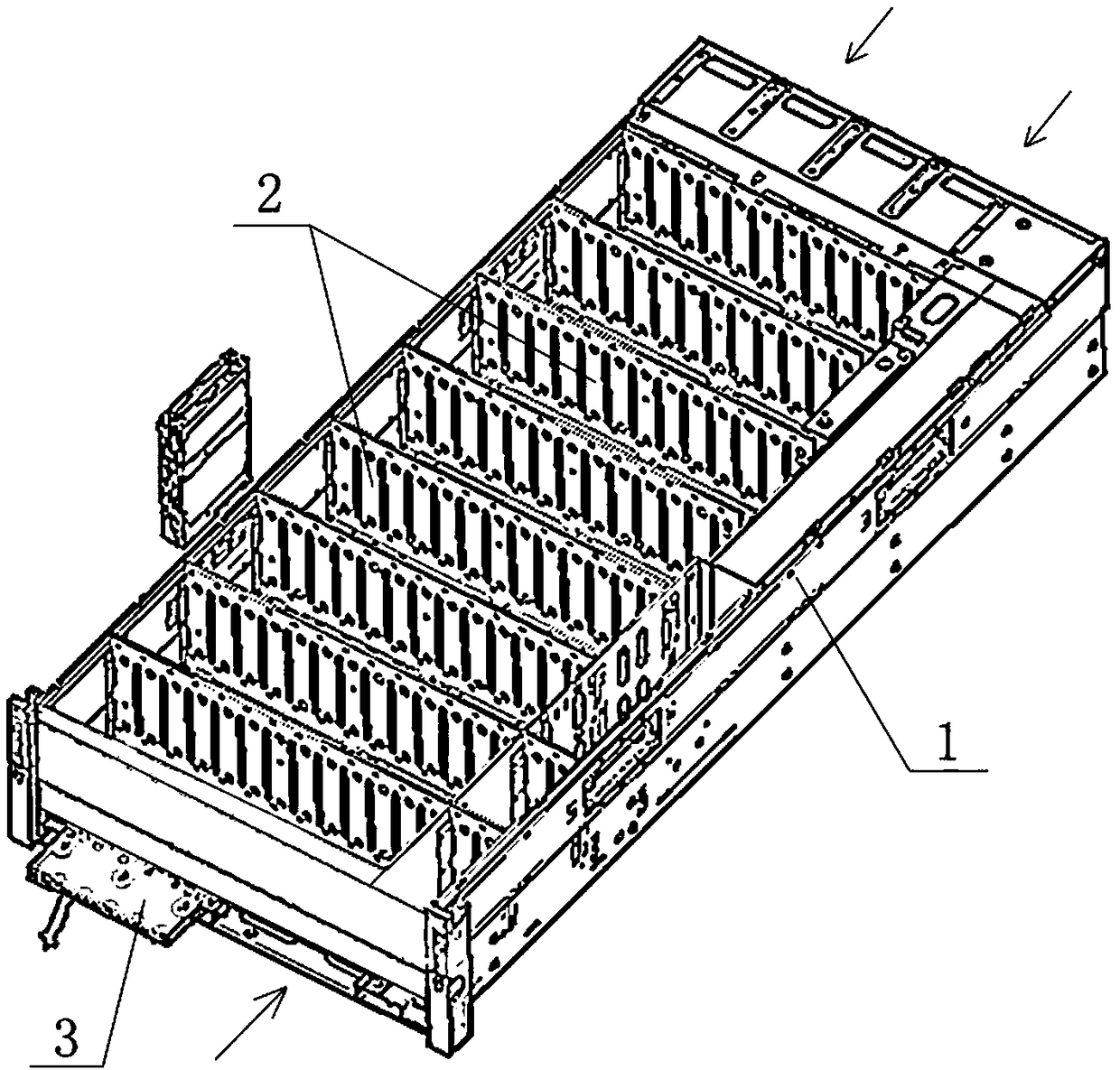 Server chassis and high-density hard disk array mounting structure thereof