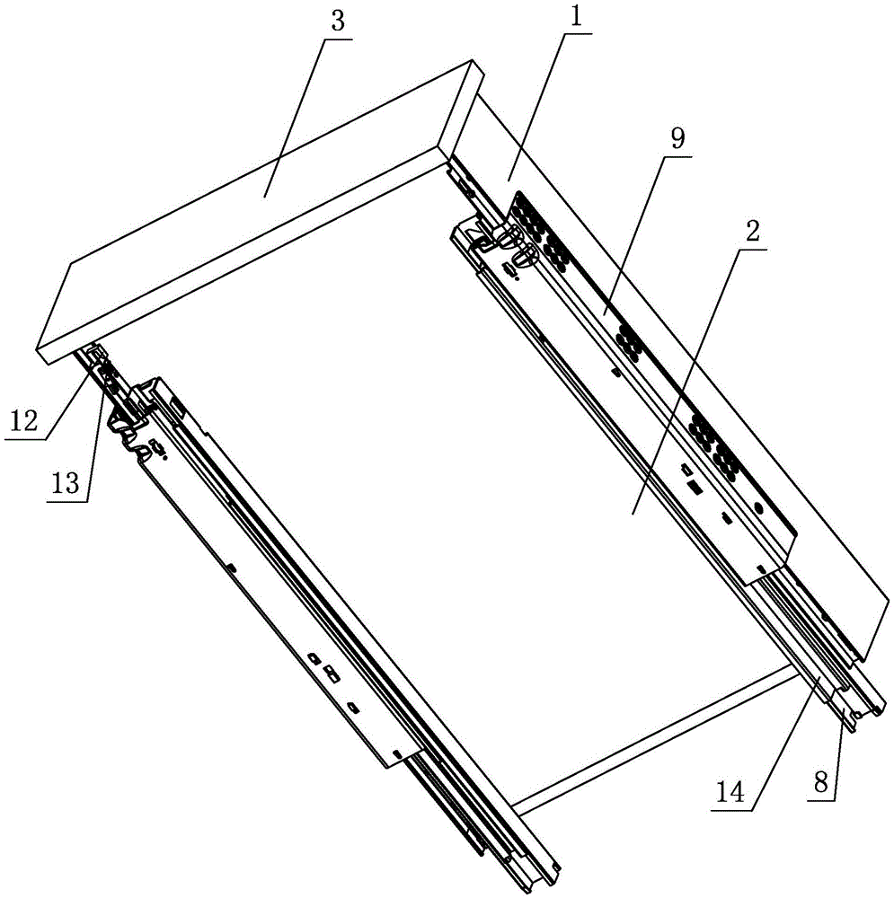 Quick disassembly mechanism for connecting components behind the drawer