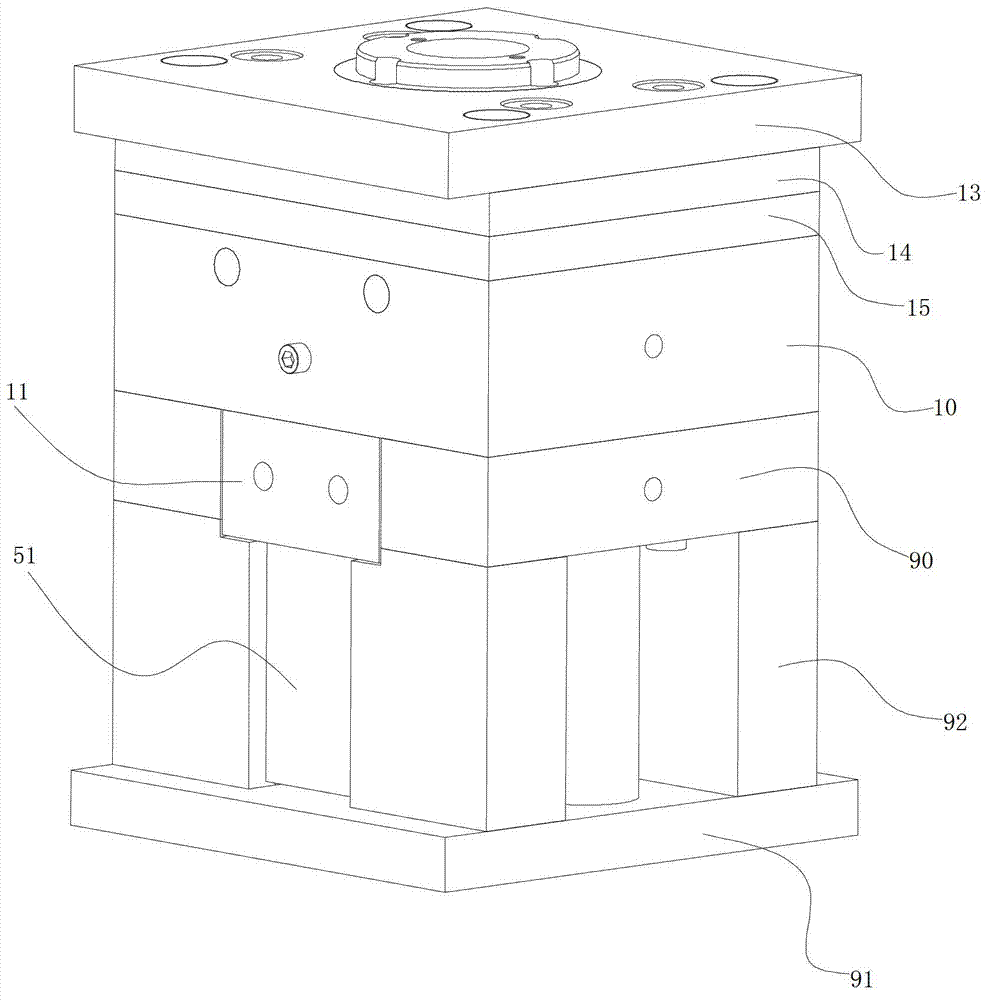 Rotating demolding type mold structure