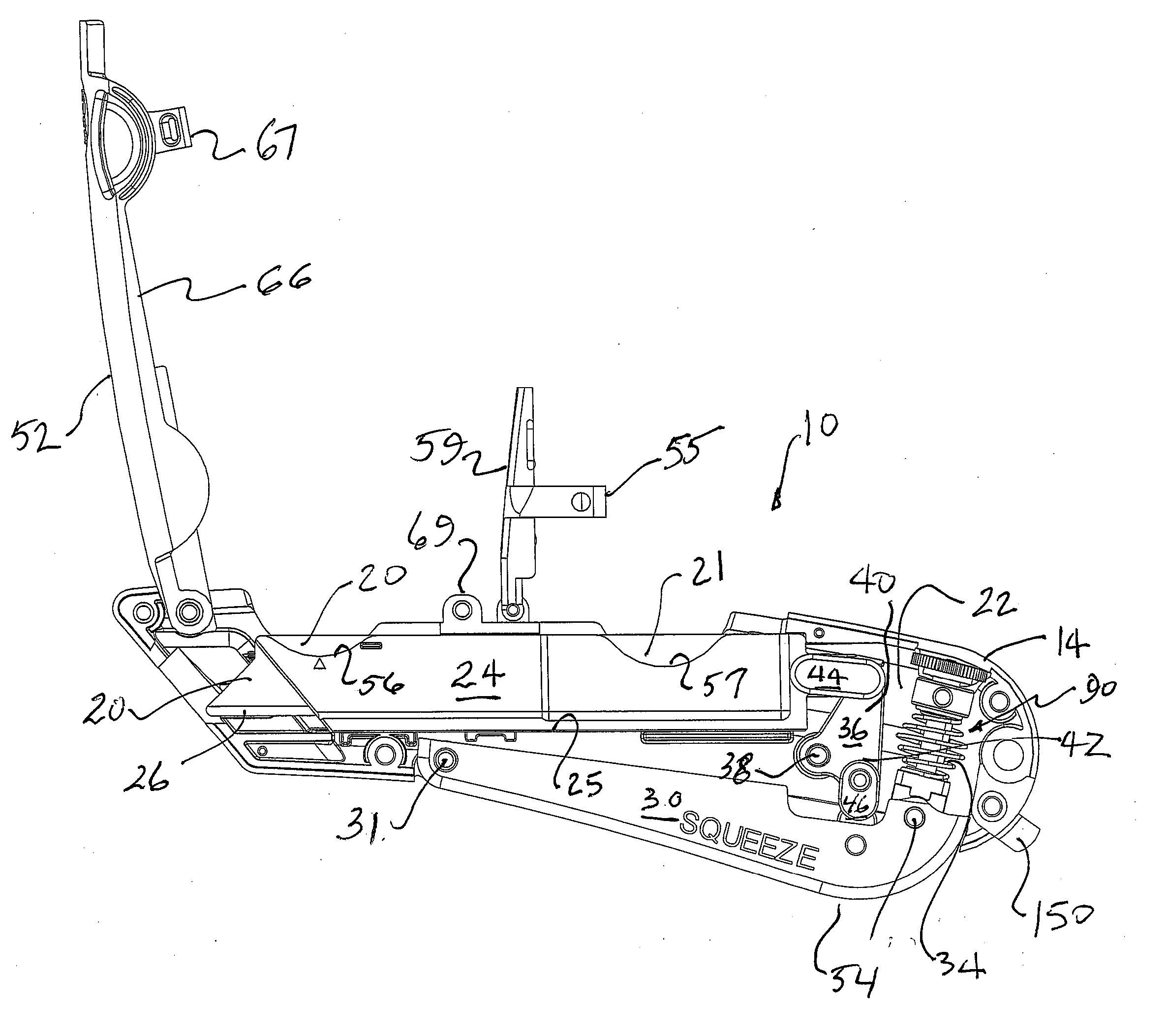 Box cutter with grip-actuated blade extension