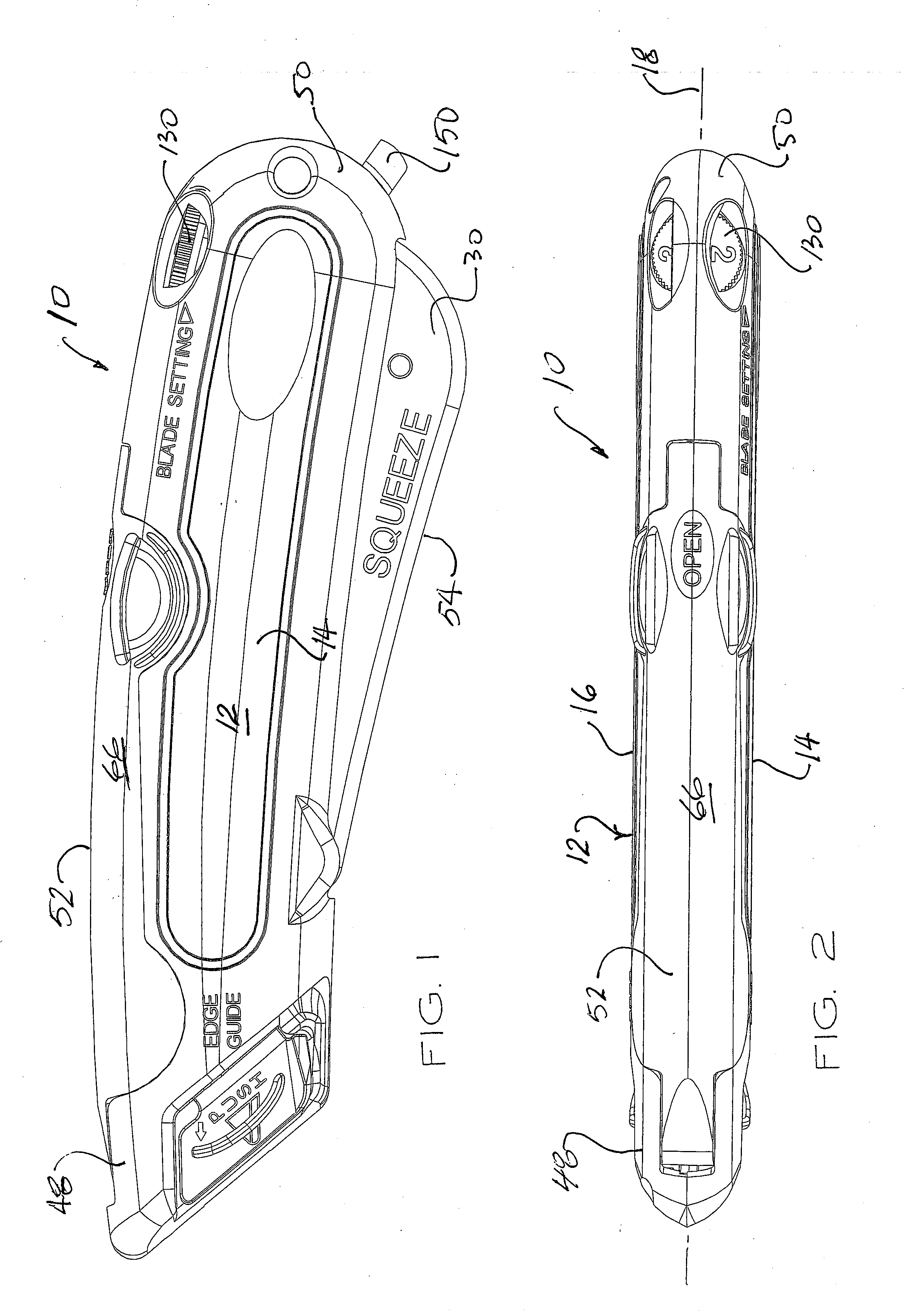 Box cutter with grip-actuated blade extension