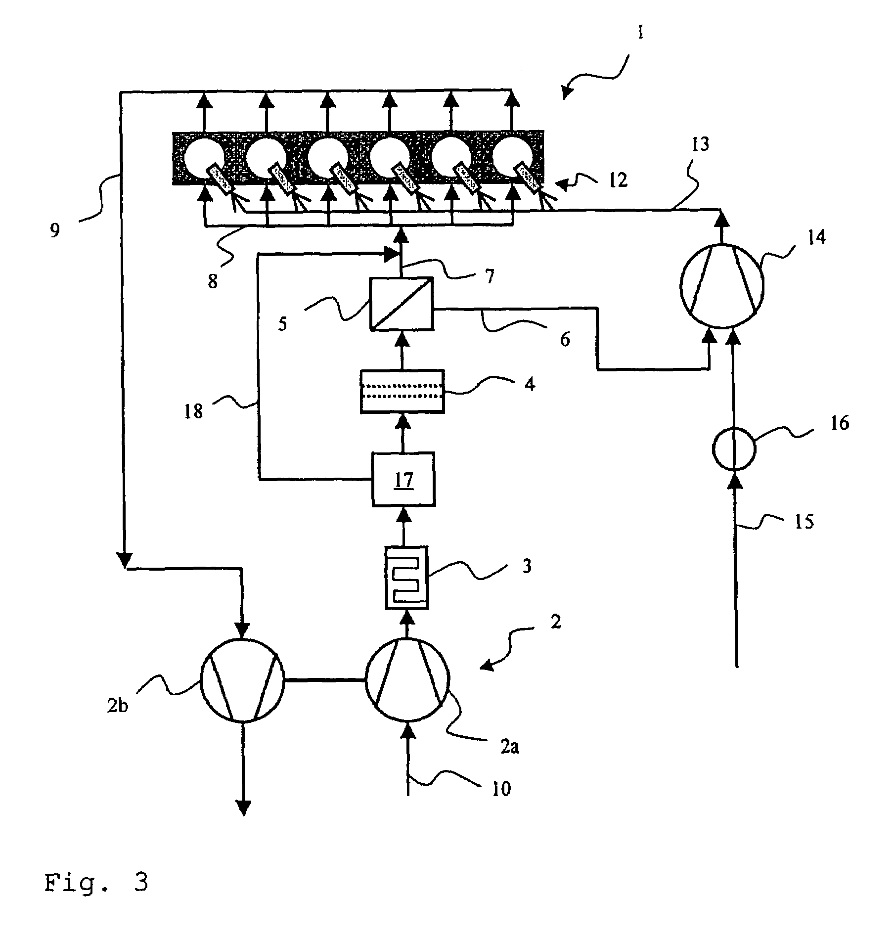 Internal combustion engine with an air separator and methods for realizing such an internal combustion engine