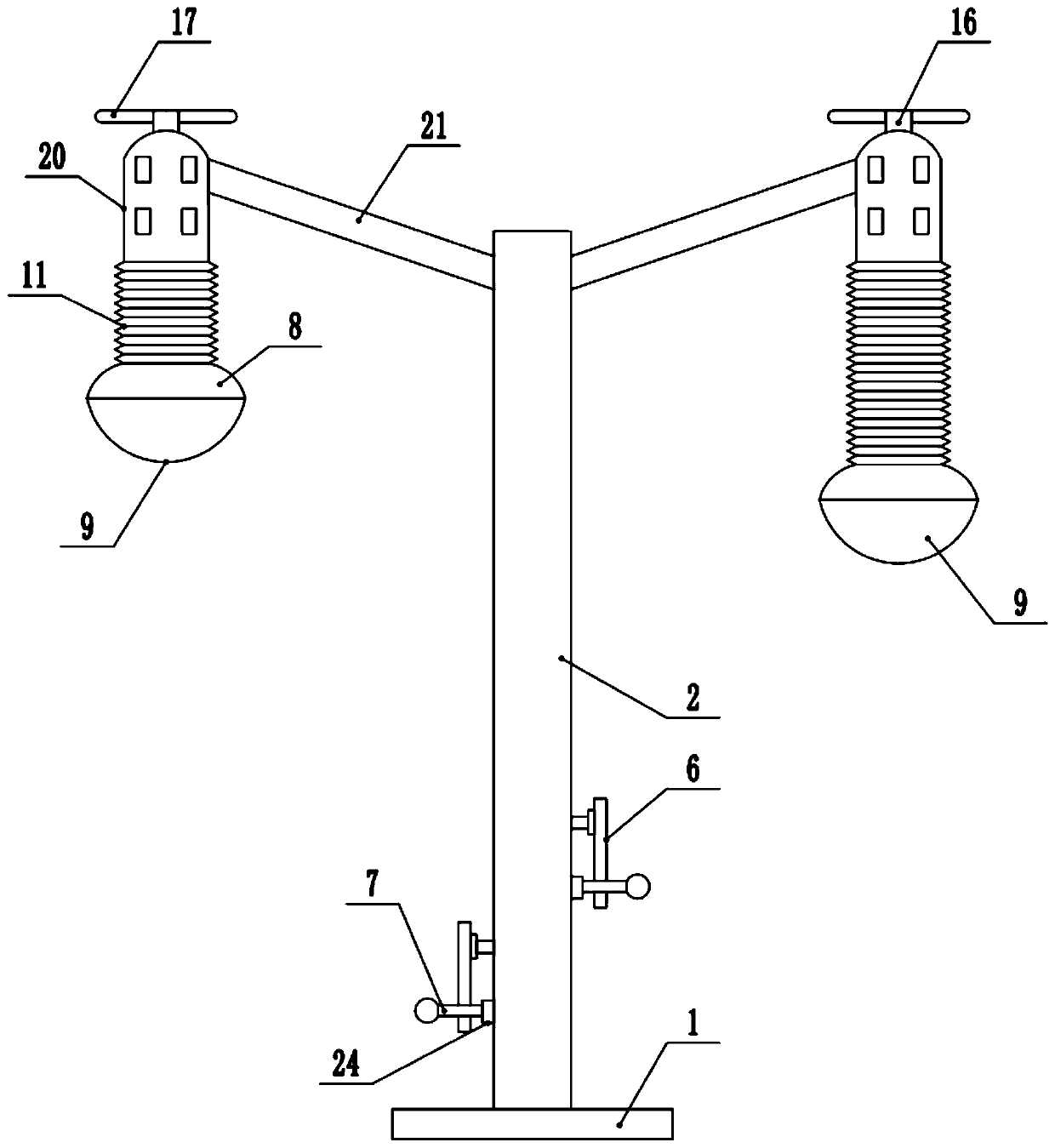 Height-adjustable municipal street lamp