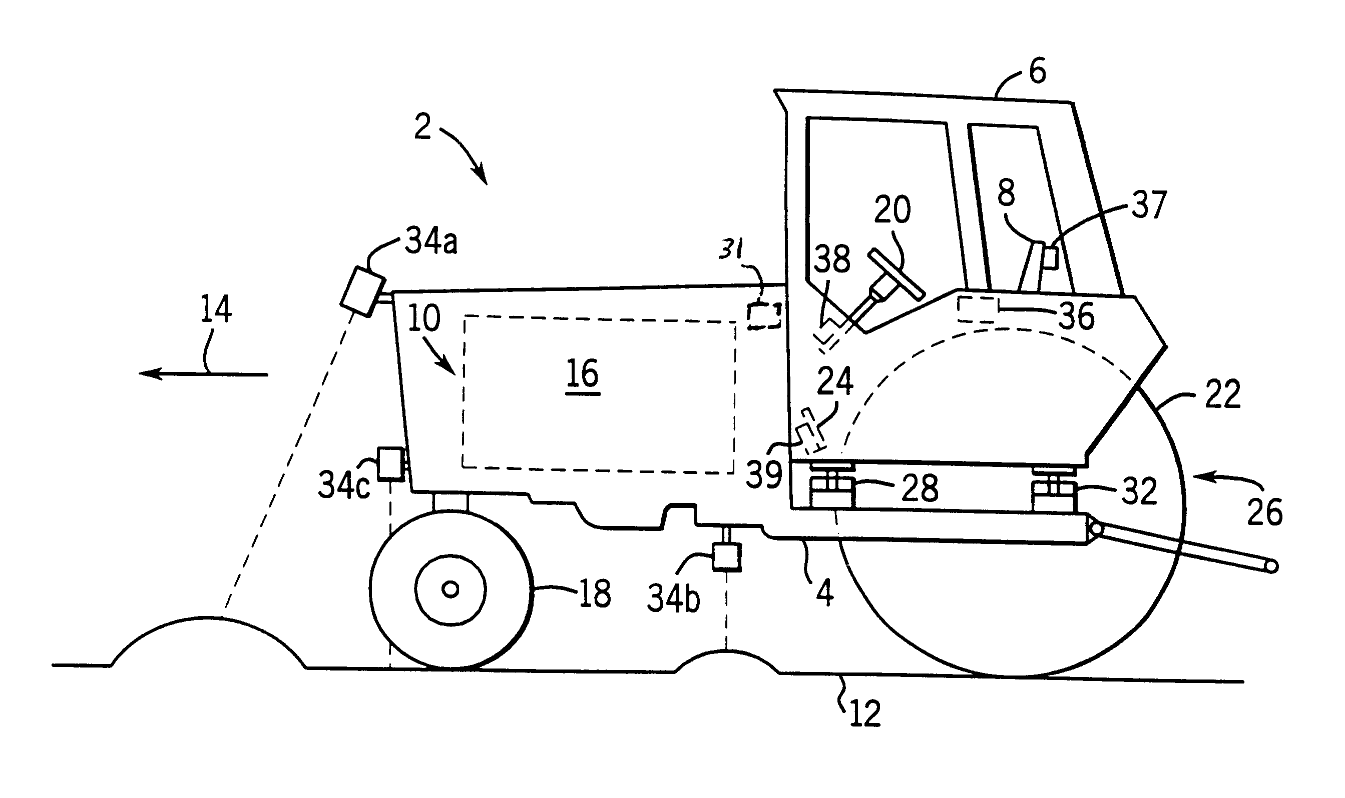 Apparatus for facilitating reduction of vibration in a work vehicle having an active CAB suspension system