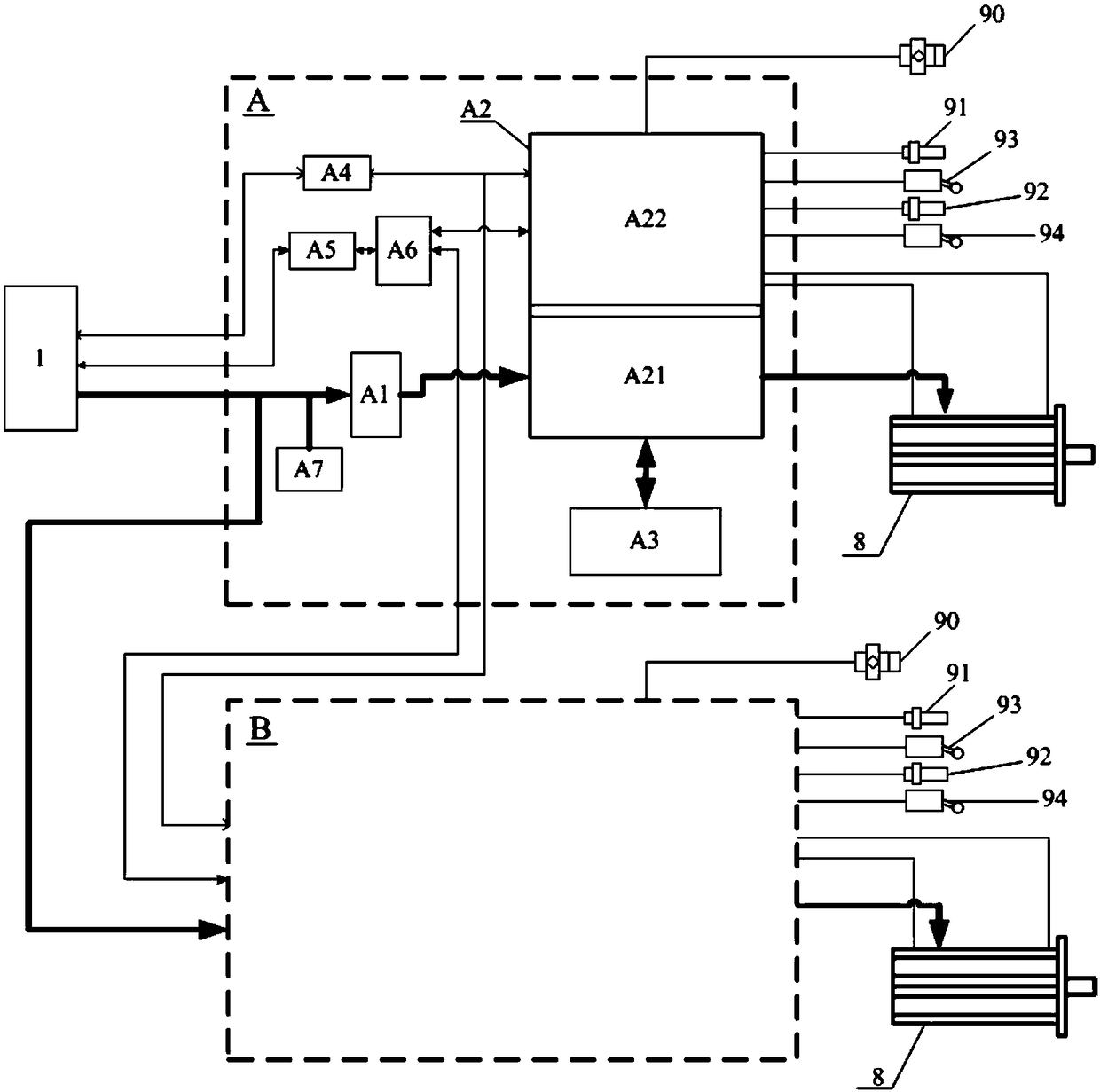 Pitch change control system for tidal current energy generator set