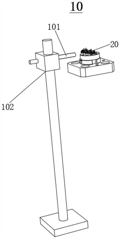 Multi-stage gear initial meshing air blowing device for intelligent production of electromechanical valve and method