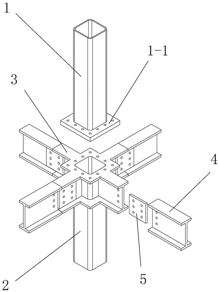 Flange type assembling joint for steel column and mounting method