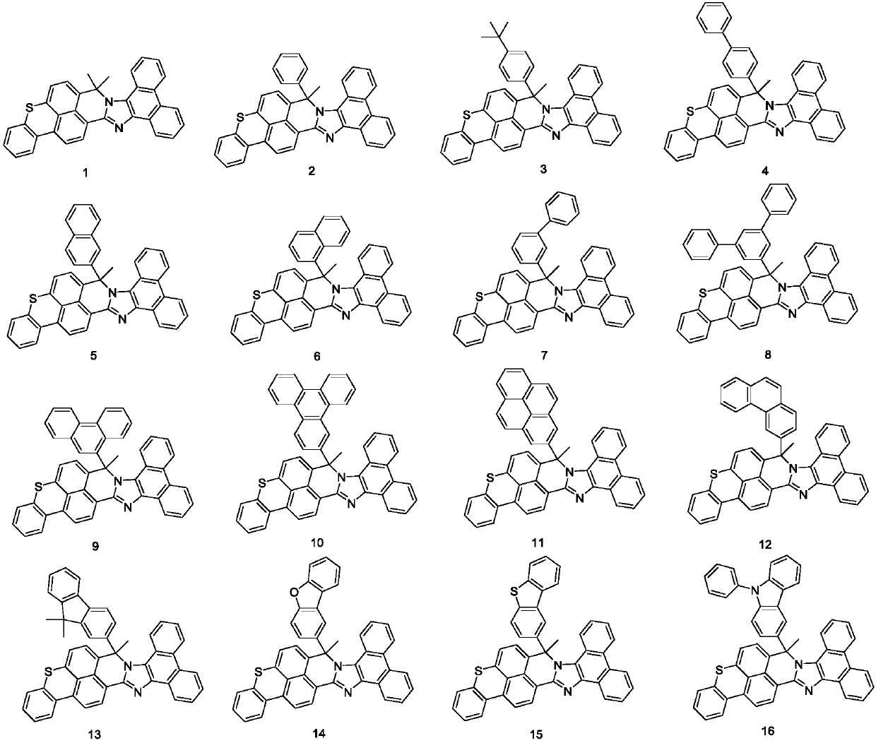 Derivative containing phenanthroimidazole structure and organic light-emitting device thereof