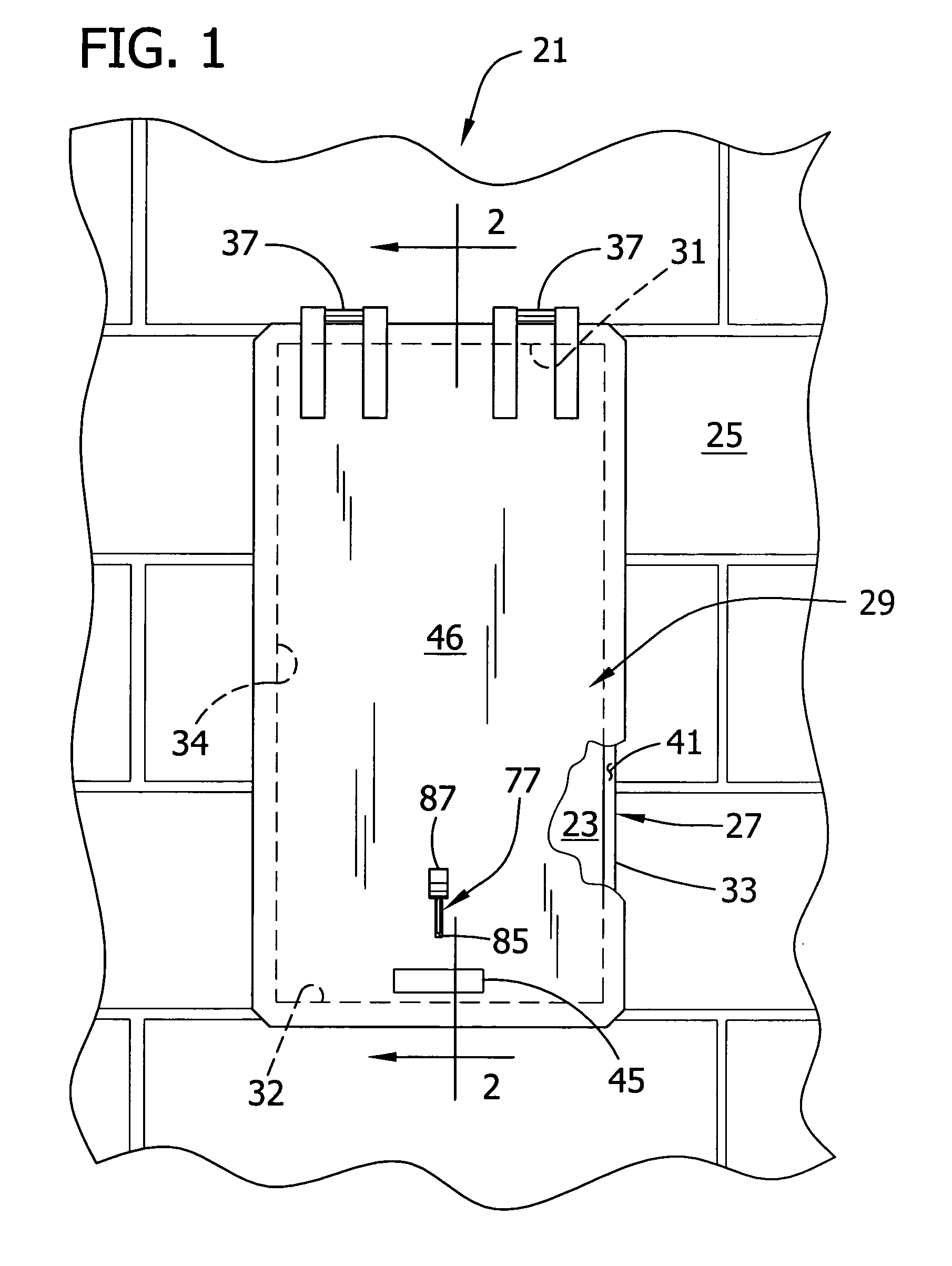 Mine door system with trigger-actuated latch mechanism