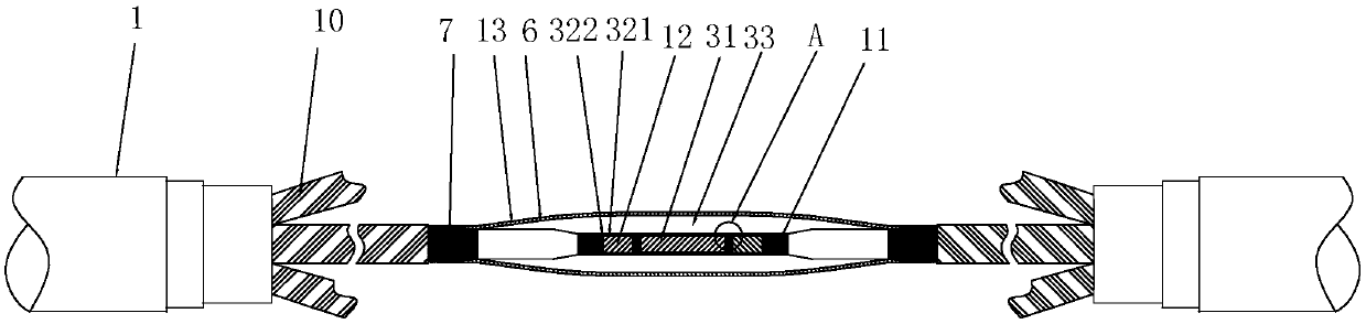 Crosslinked cable hot melting connector and manufacturing method thereof