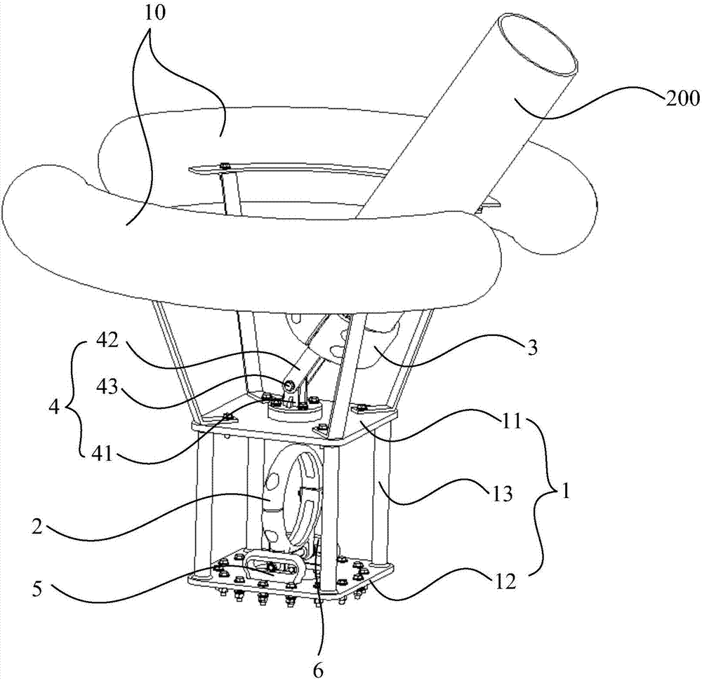 Support fitting of double tubular bus bars