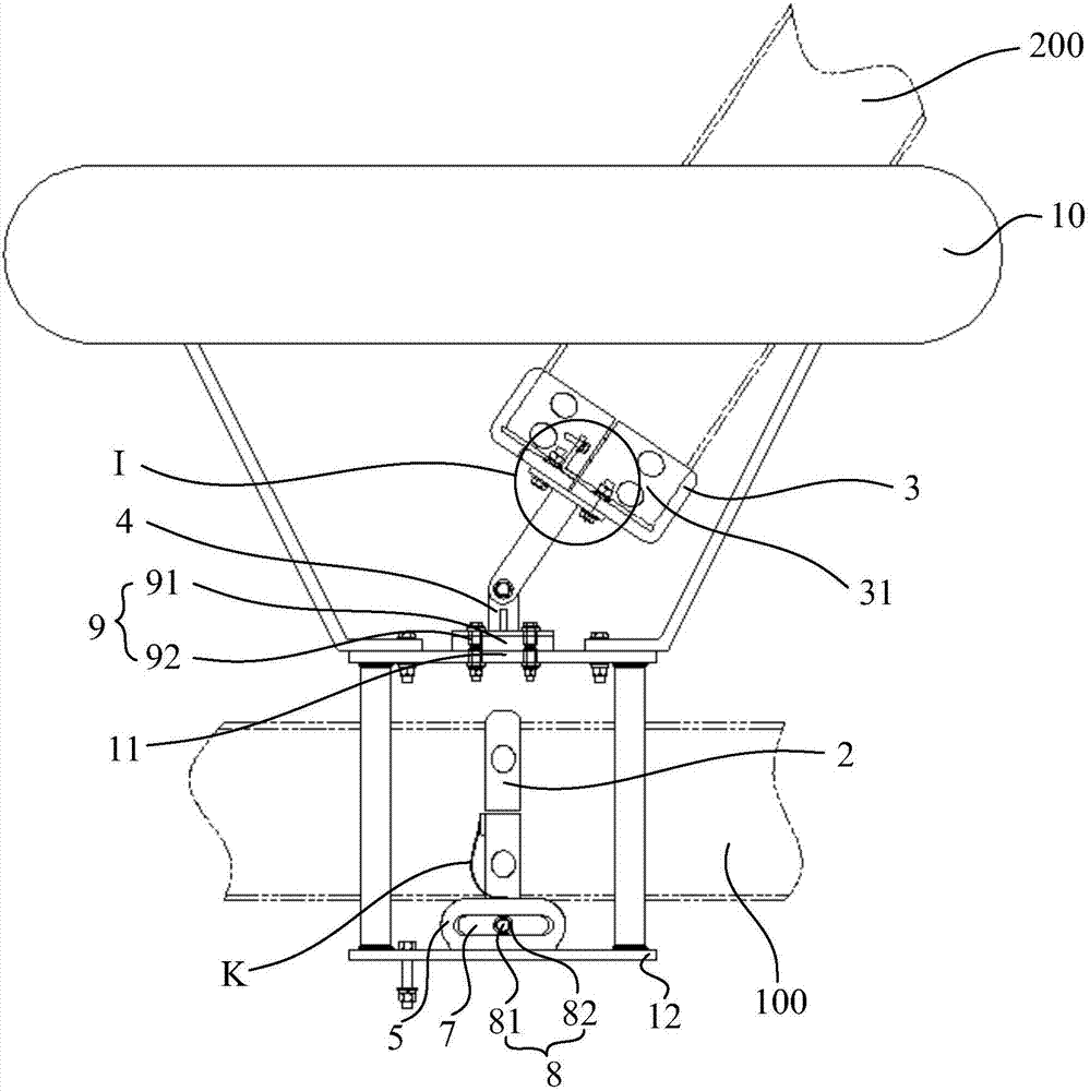 Support fitting of double tubular bus bars