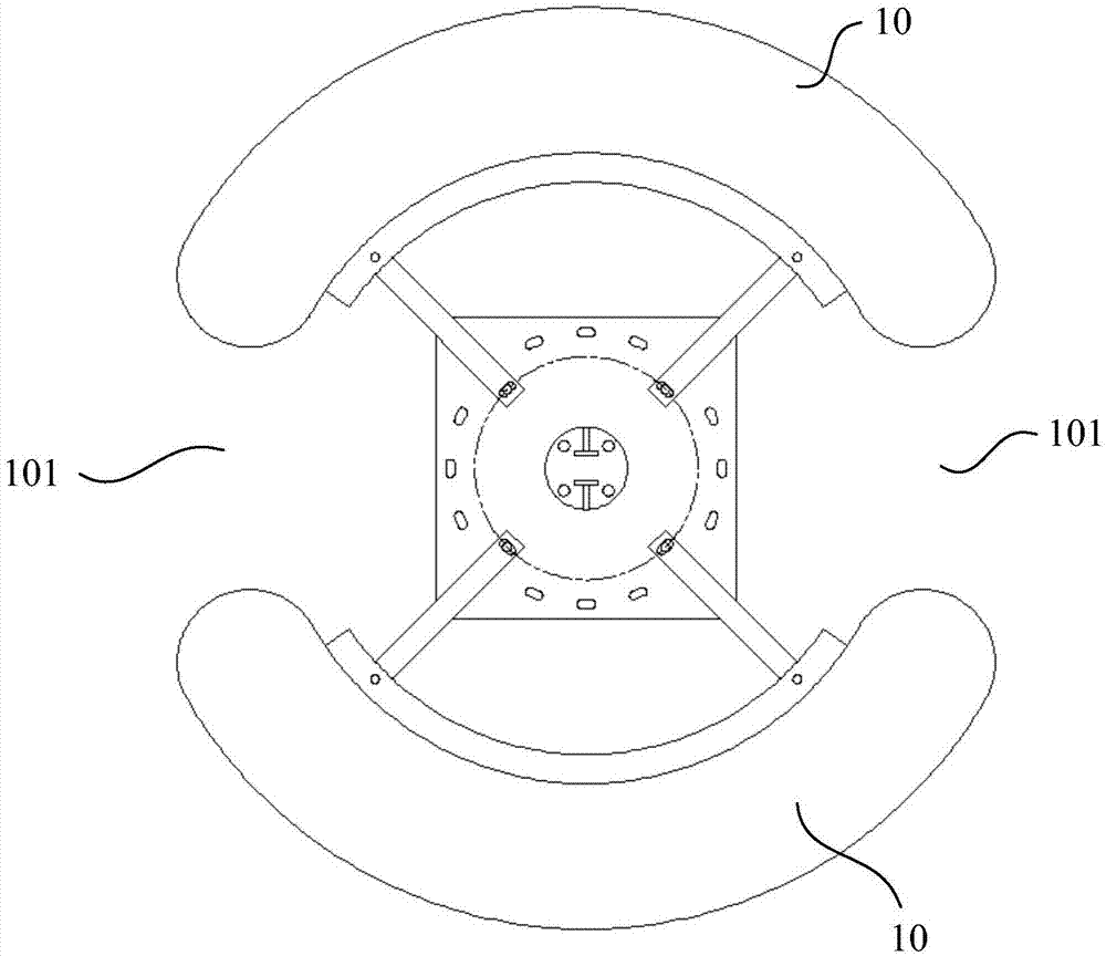 Support fitting of double tubular bus bars