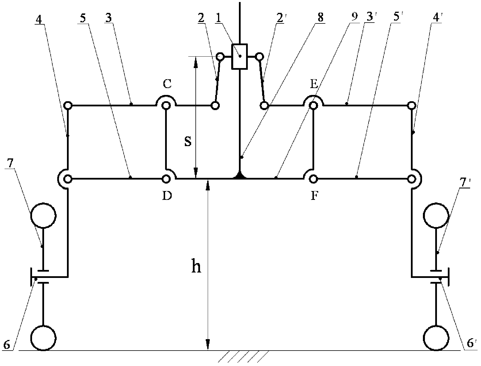 Height adjustment device for vehicle chassis and vehicle adopting same