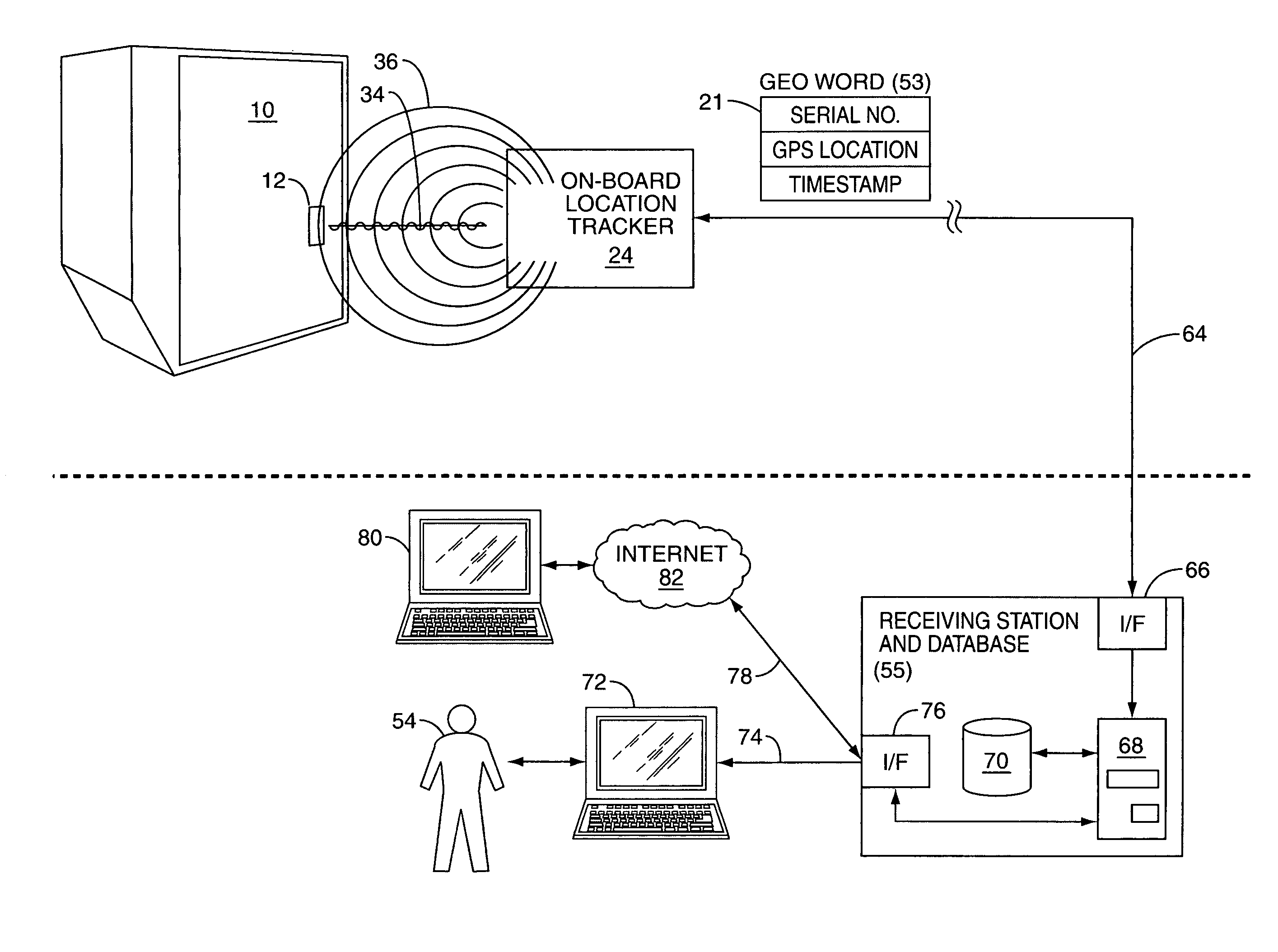 Passive container tracking device, system, and method