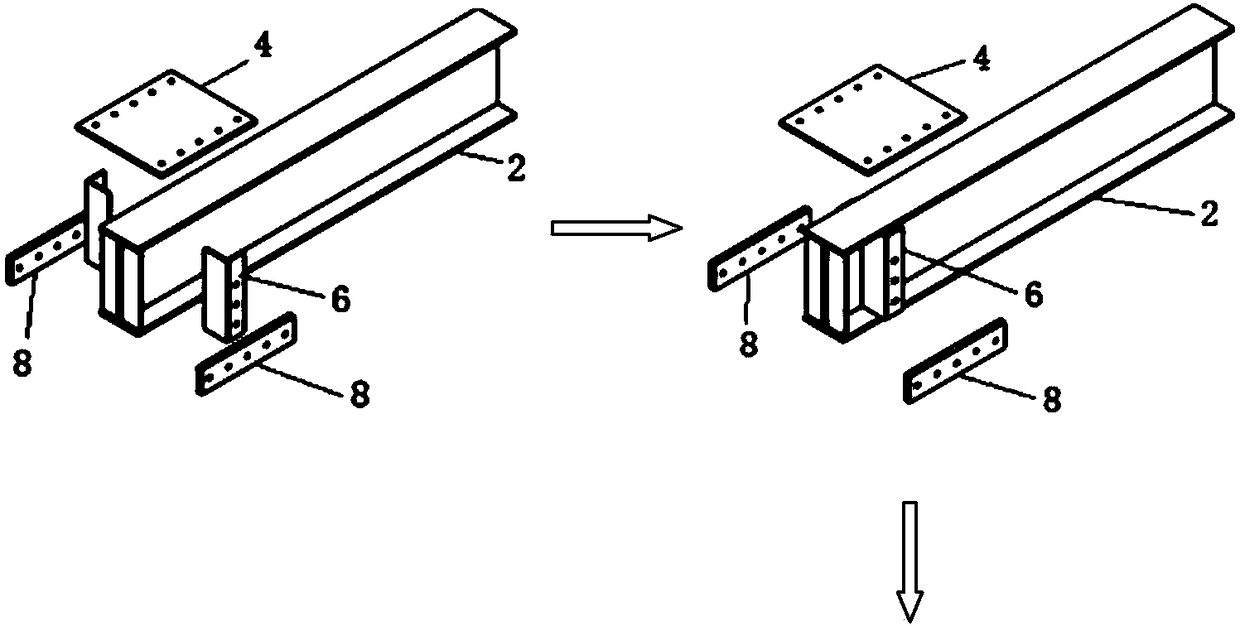 Multi-cavity steel pipe concrete composite column and steel beam bolt connection node and assembly method