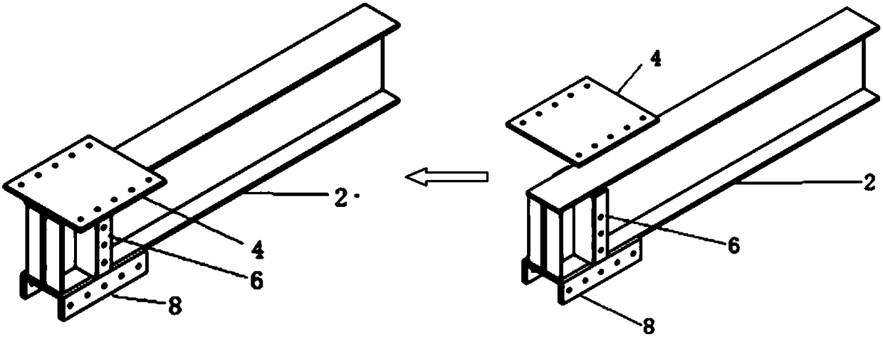 Multi-cavity steel pipe concrete composite column and steel beam bolt connection node and assembly method