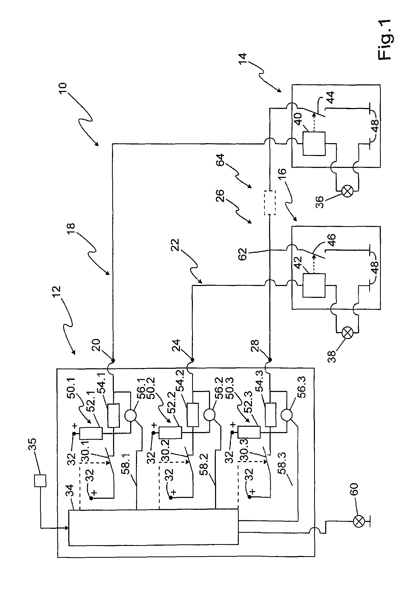 Internal power supply control device having at least one lighting control device for a motor vehicle