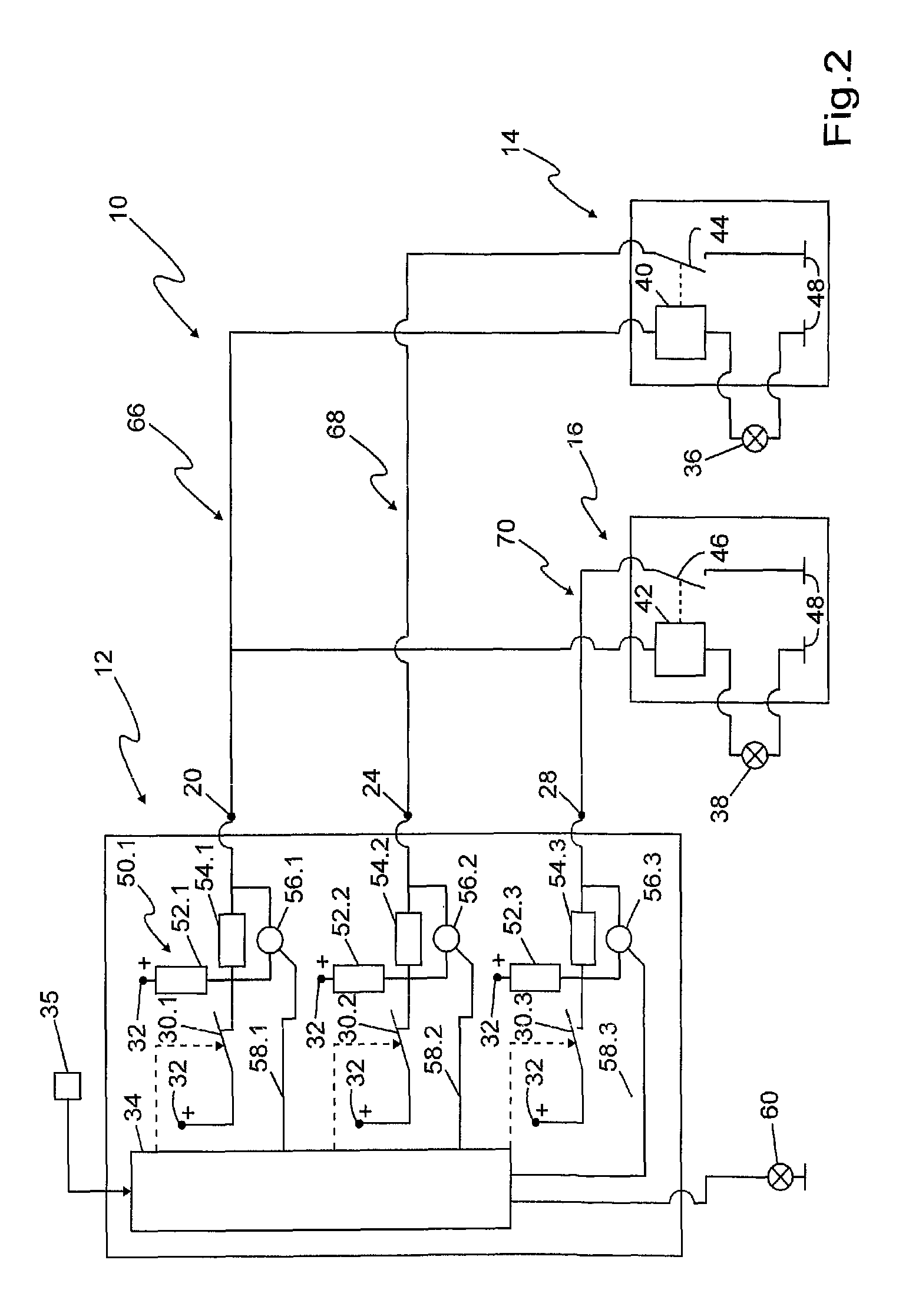 Internal power supply control device having at least one lighting control device for a motor vehicle