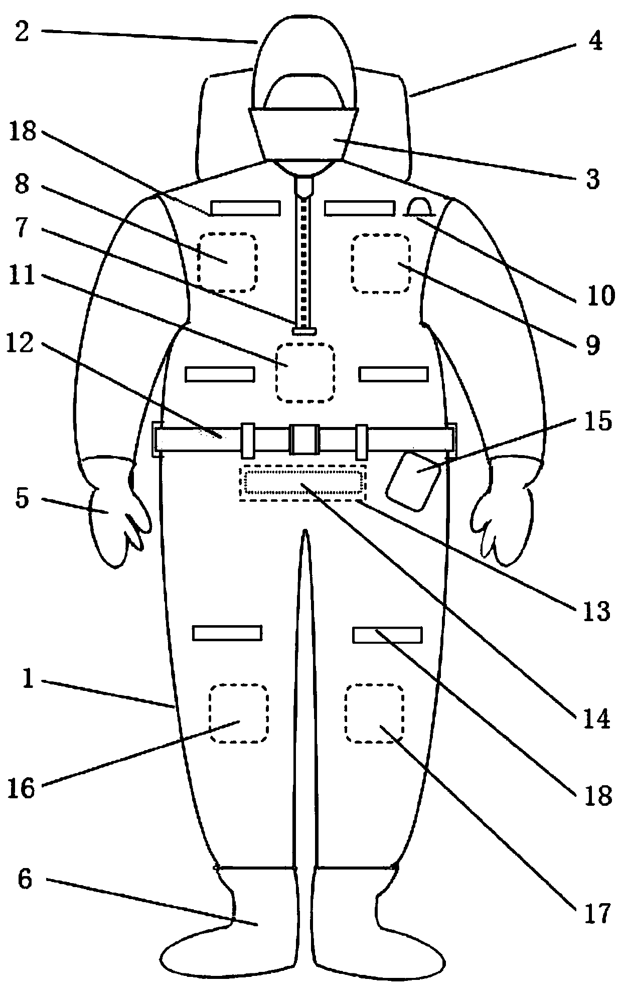 Full floating type electrothermal warming immersion suit