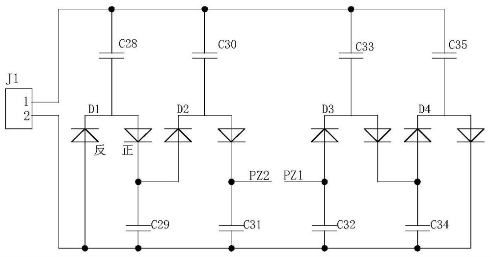 Electric energy collection circuit and electric energy collection method of wireless temperature measuring device