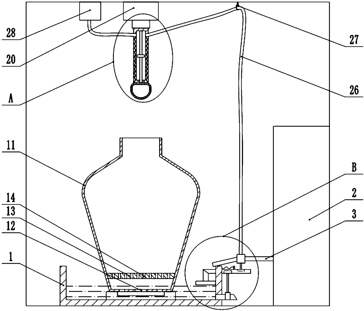 Deep processing device for brassica napobrassica