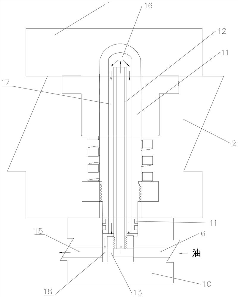 Horizontal bulb-blowing mold with middle mold free from sliding blocks