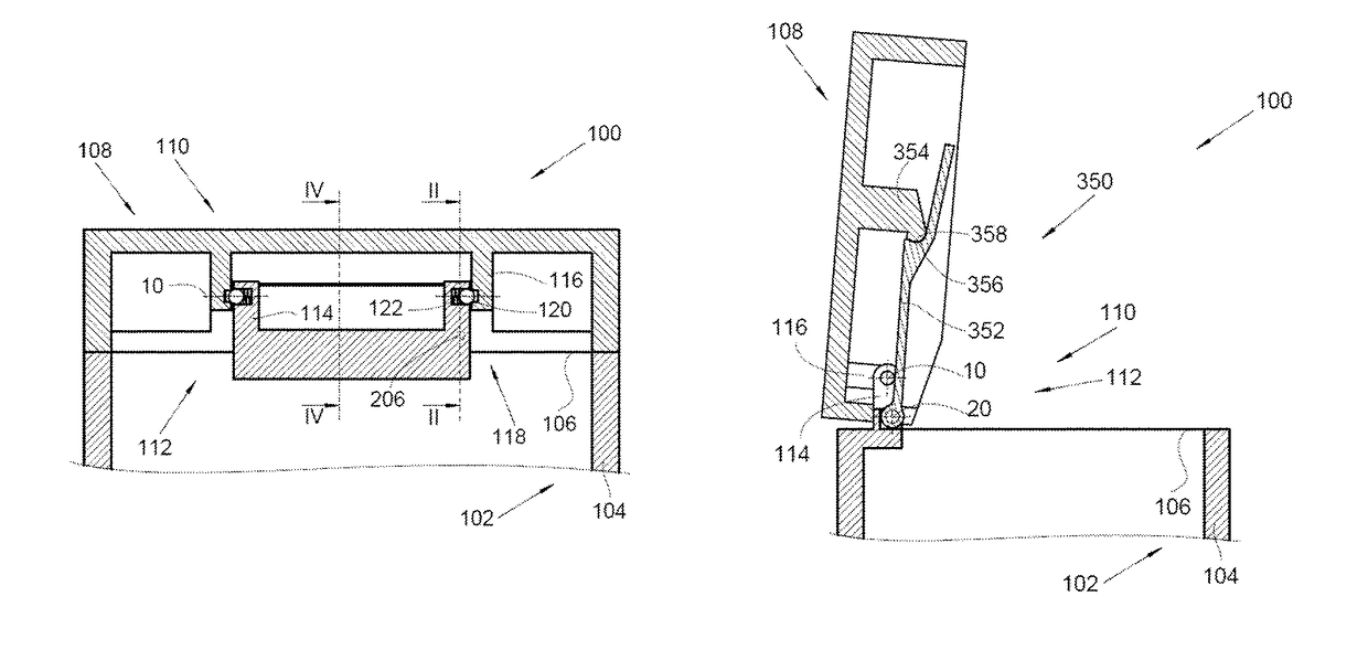 Case including a vessel and pivoting cover