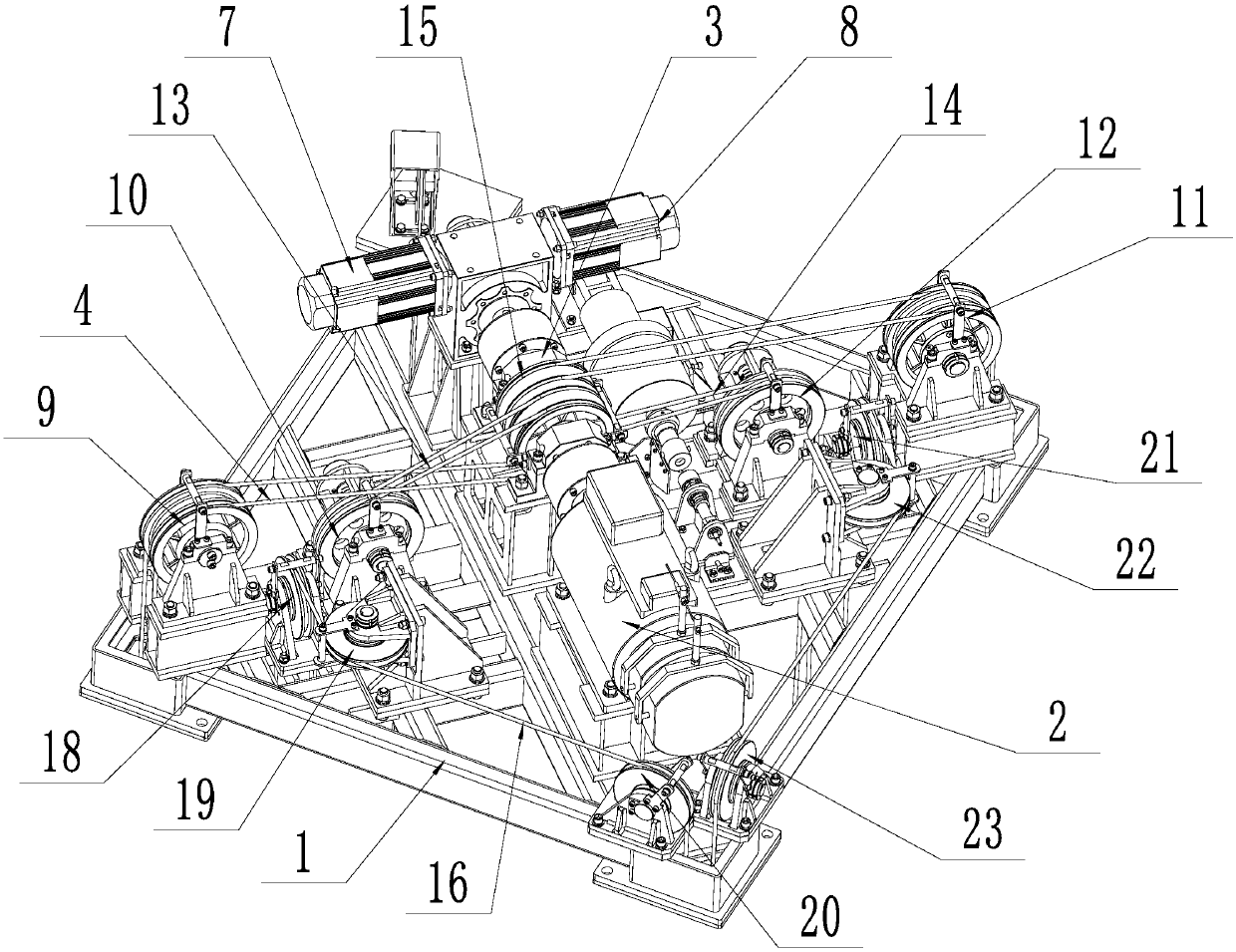 Elevator counter weight opposite-arrangement traction mechanism