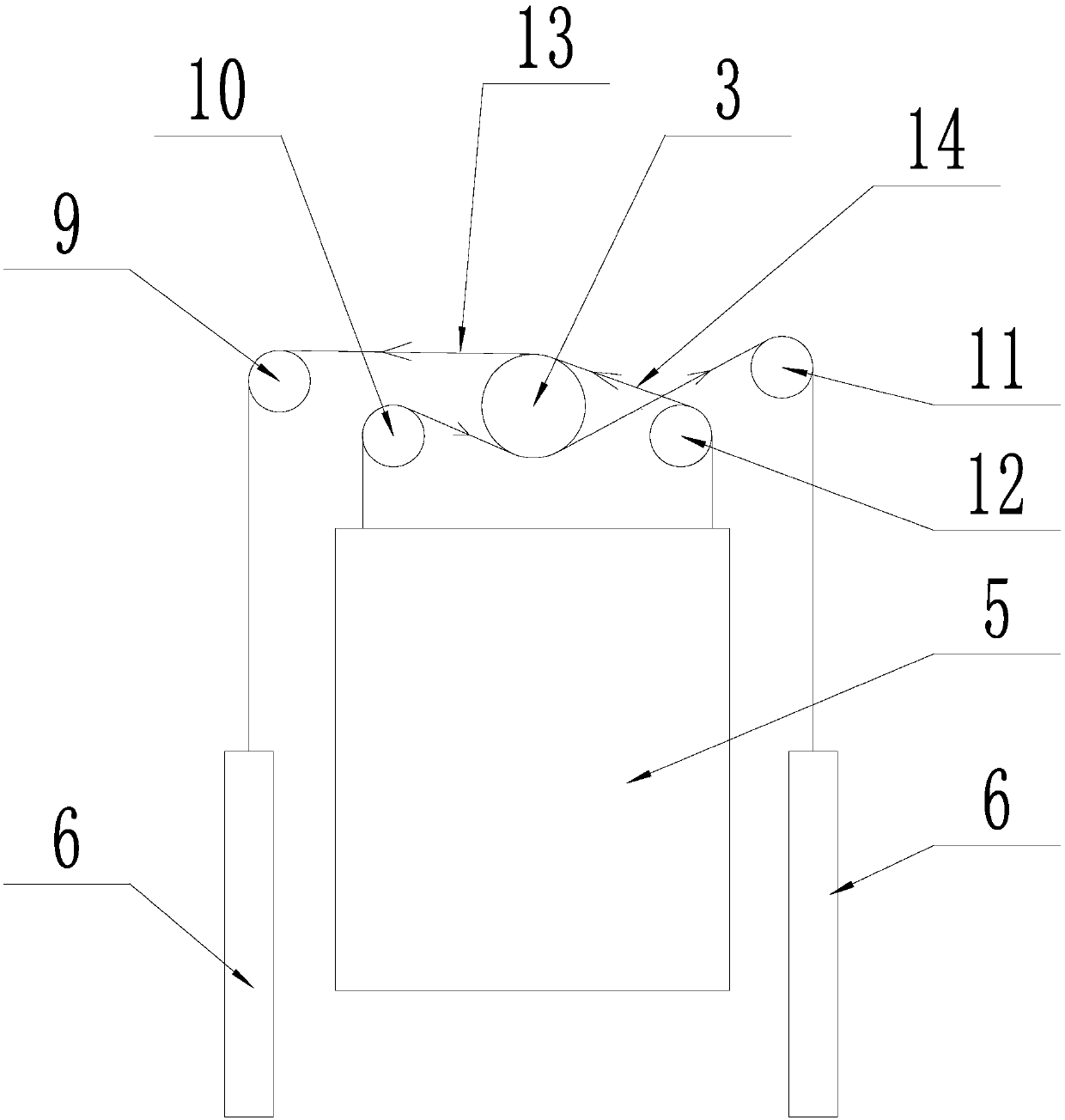 Elevator counter weight opposite-arrangement traction mechanism