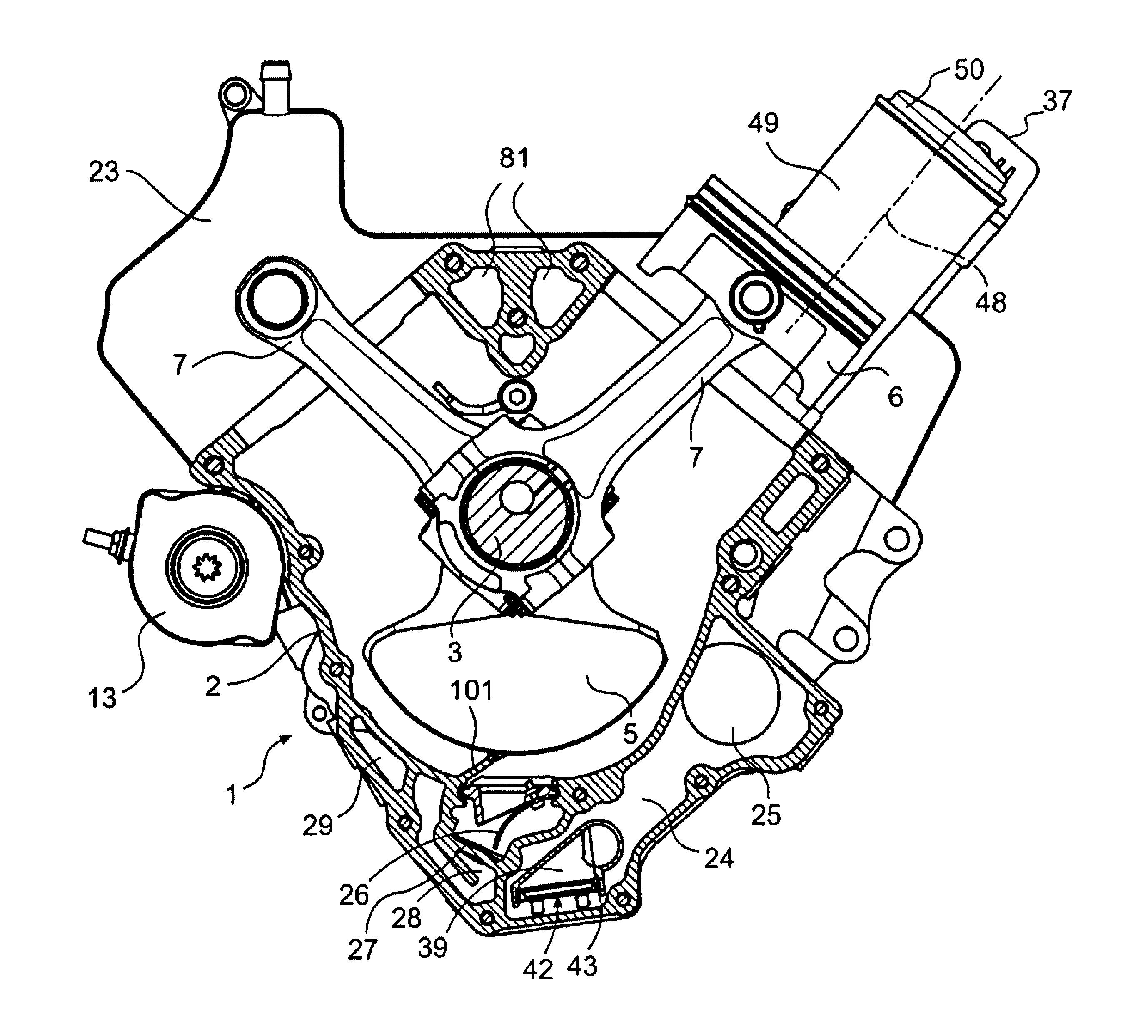 Lubrication system for a four cycle engine