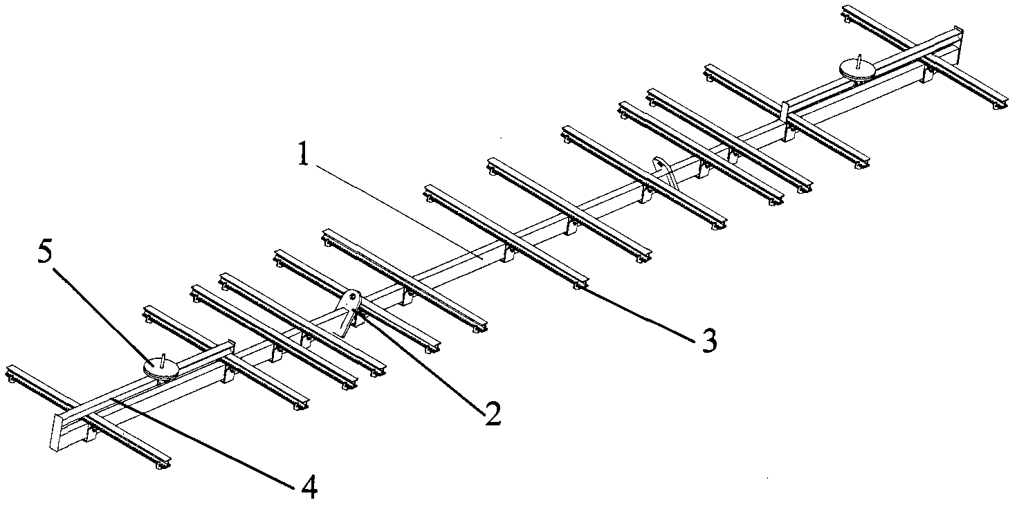 Hoisting device of center tube bundle of railway locomotive