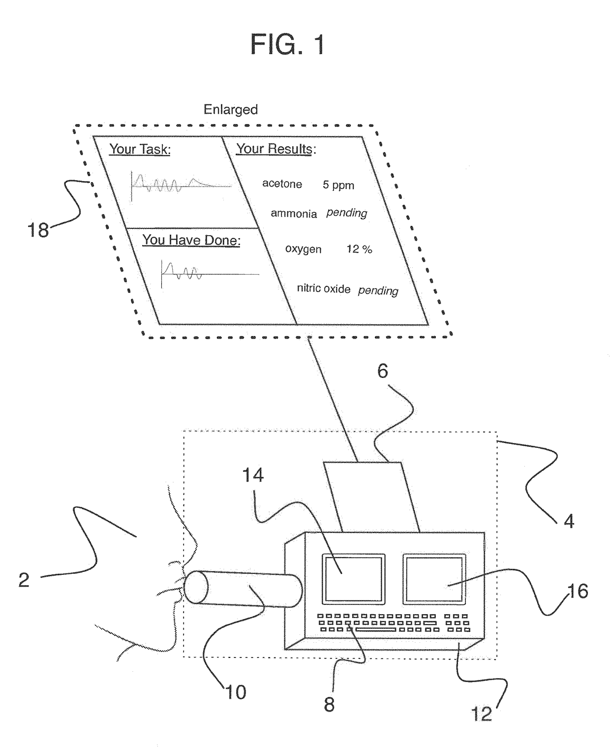 Breath analysis system capable of controlling flow of an exhaled breath sample into an insertable cartridge