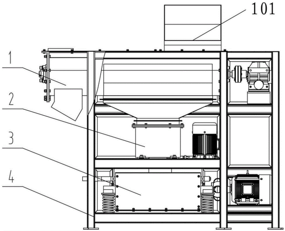 Integrated device for sorting, smashing and screening kitchen waste