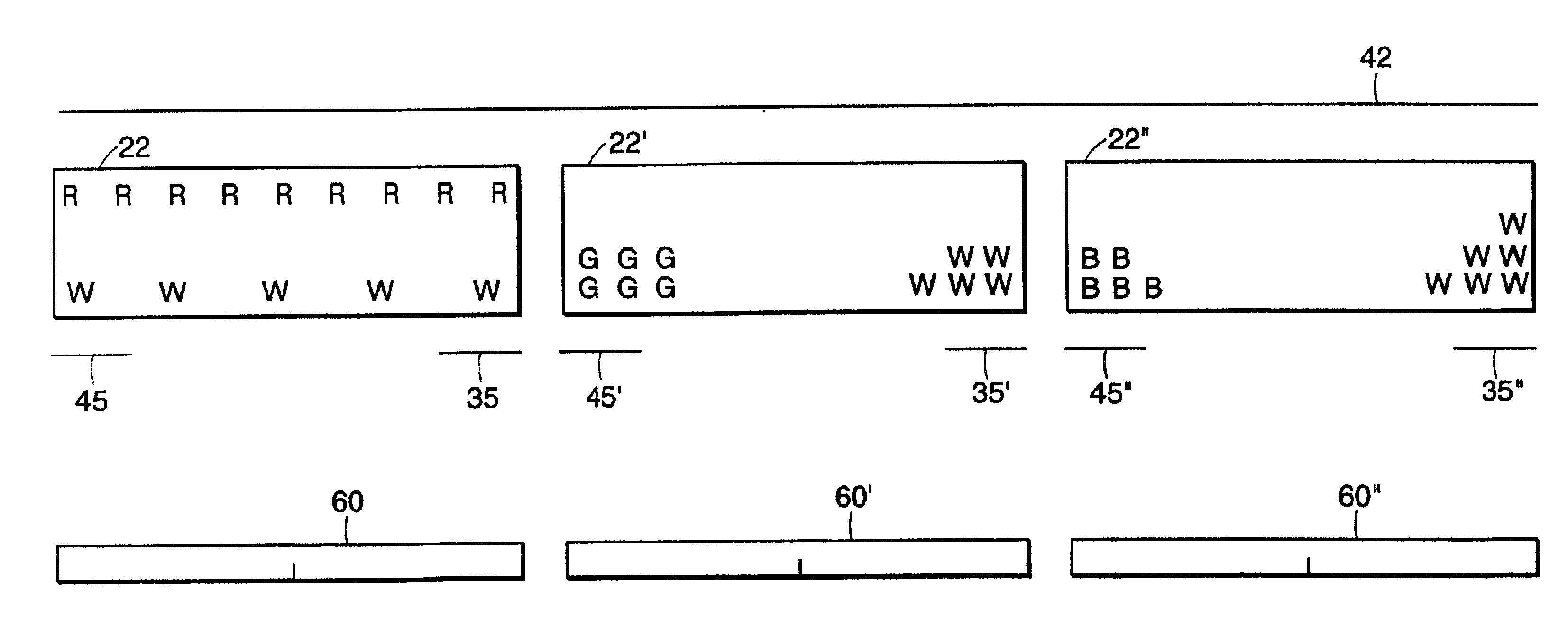 Full color reflective display with multichromatic sub-pixels