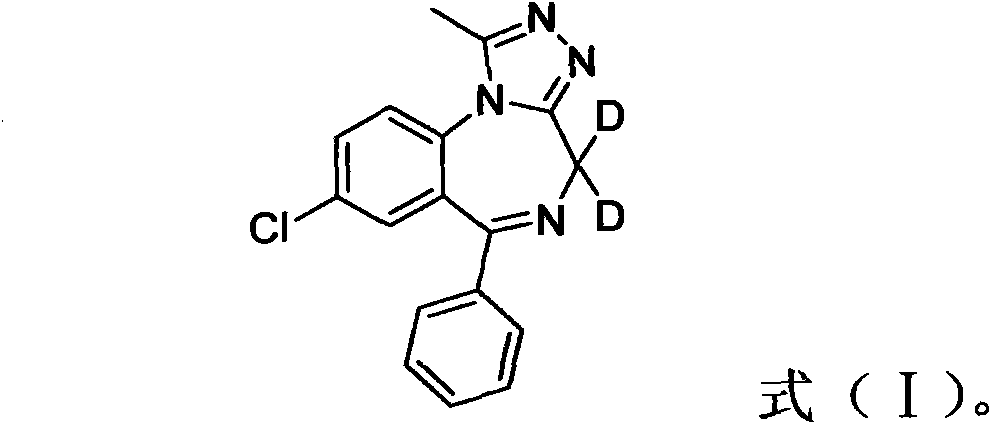 Deuterated alprazolam and preparation method thereof